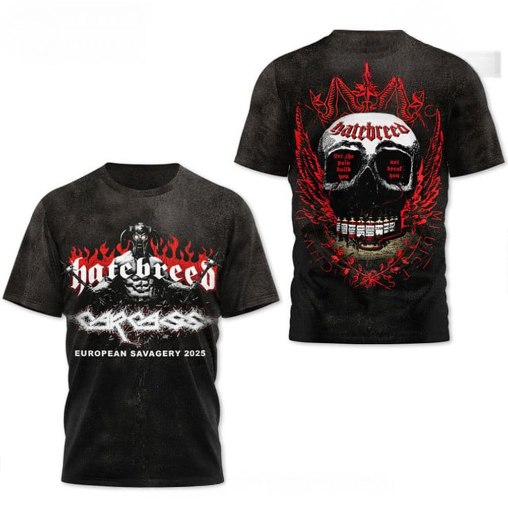 Hatebreed Band European Savagery 2025 Shirt Hatebreed Merch Gifts For Husband-1