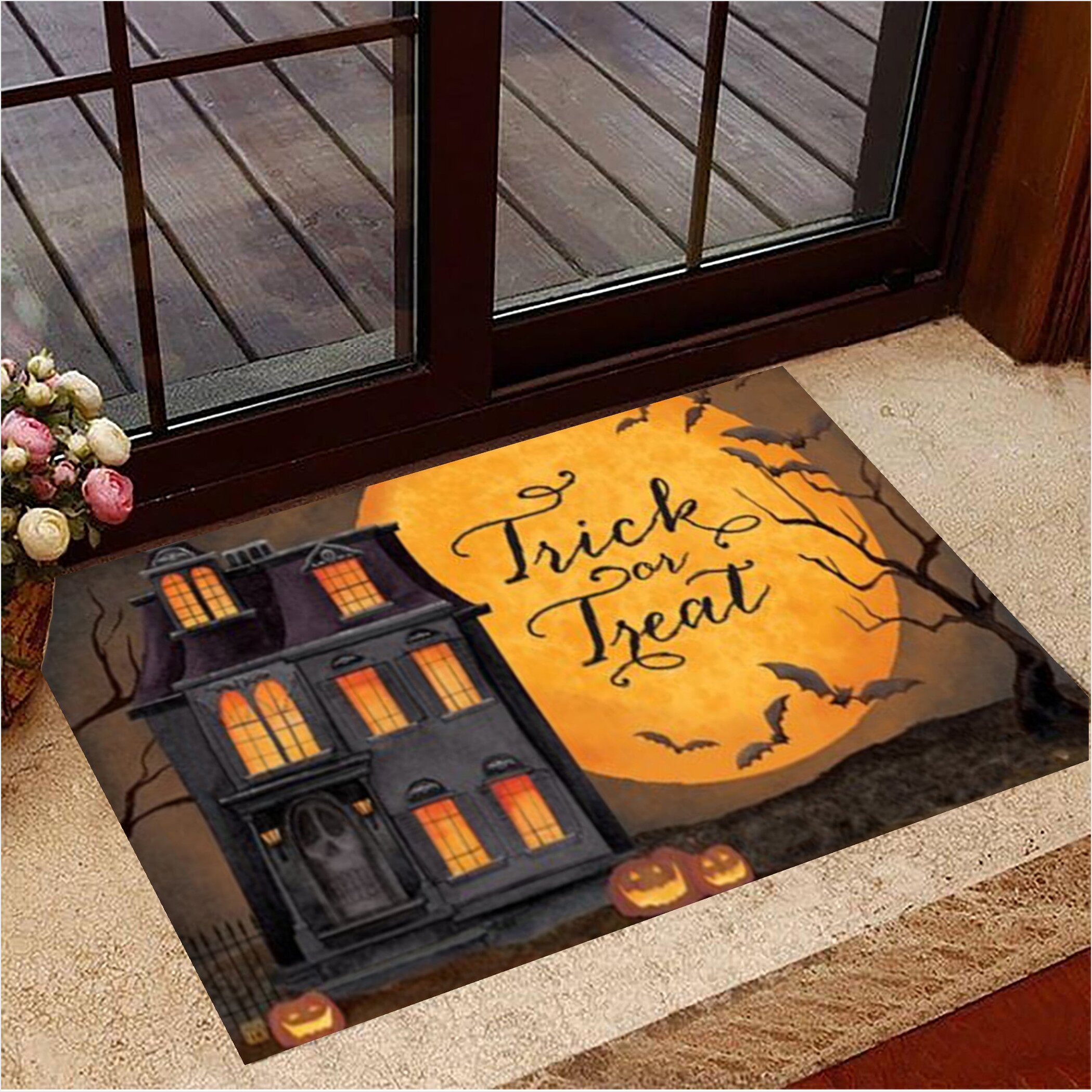 Haunted Mansion Doormat Trick Or Treat Halloween Door Mat For Front Door Merch Gifts For BFF-1 Haunted Mansion Doormat Trick Or Treat Halloween Door Mat For Front Door Merch Gifts For BFF-1