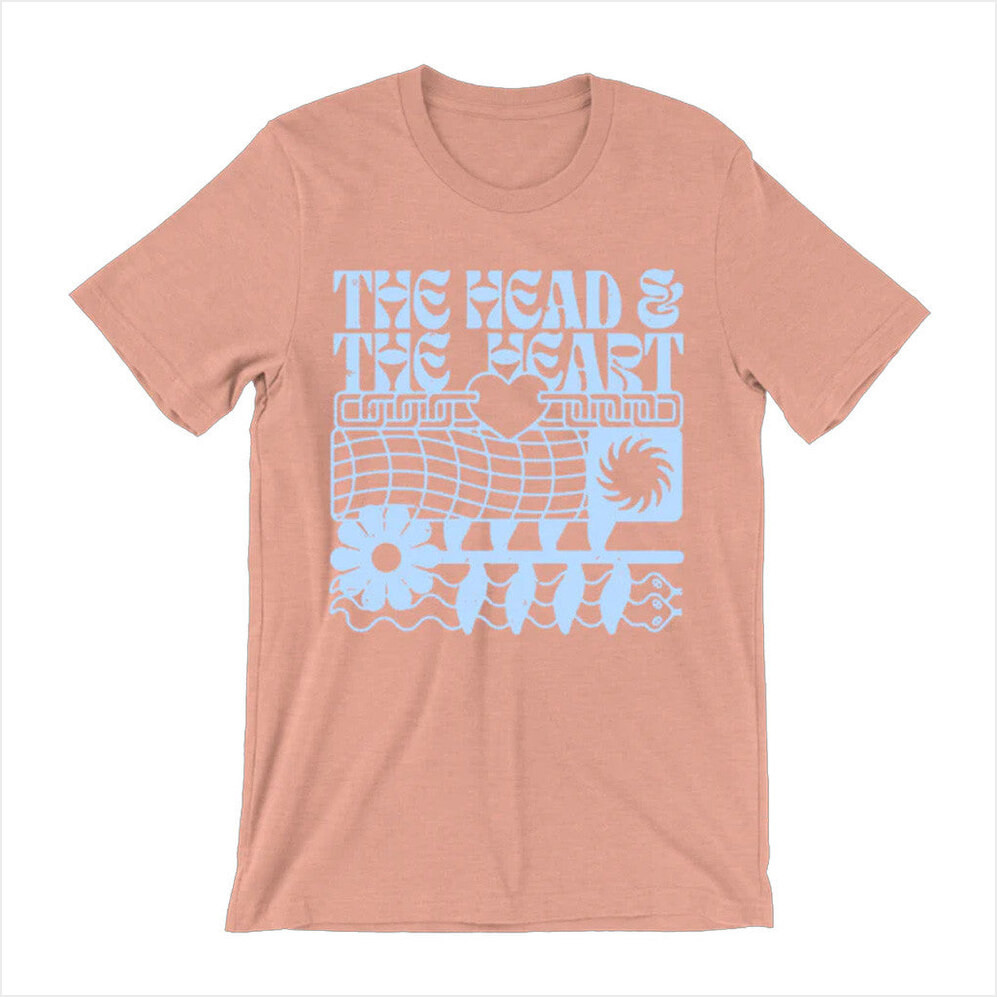 Head And The Heart Merch Peach Logo T-Shirt Presents For Music Lovers Gifts For Friends-1