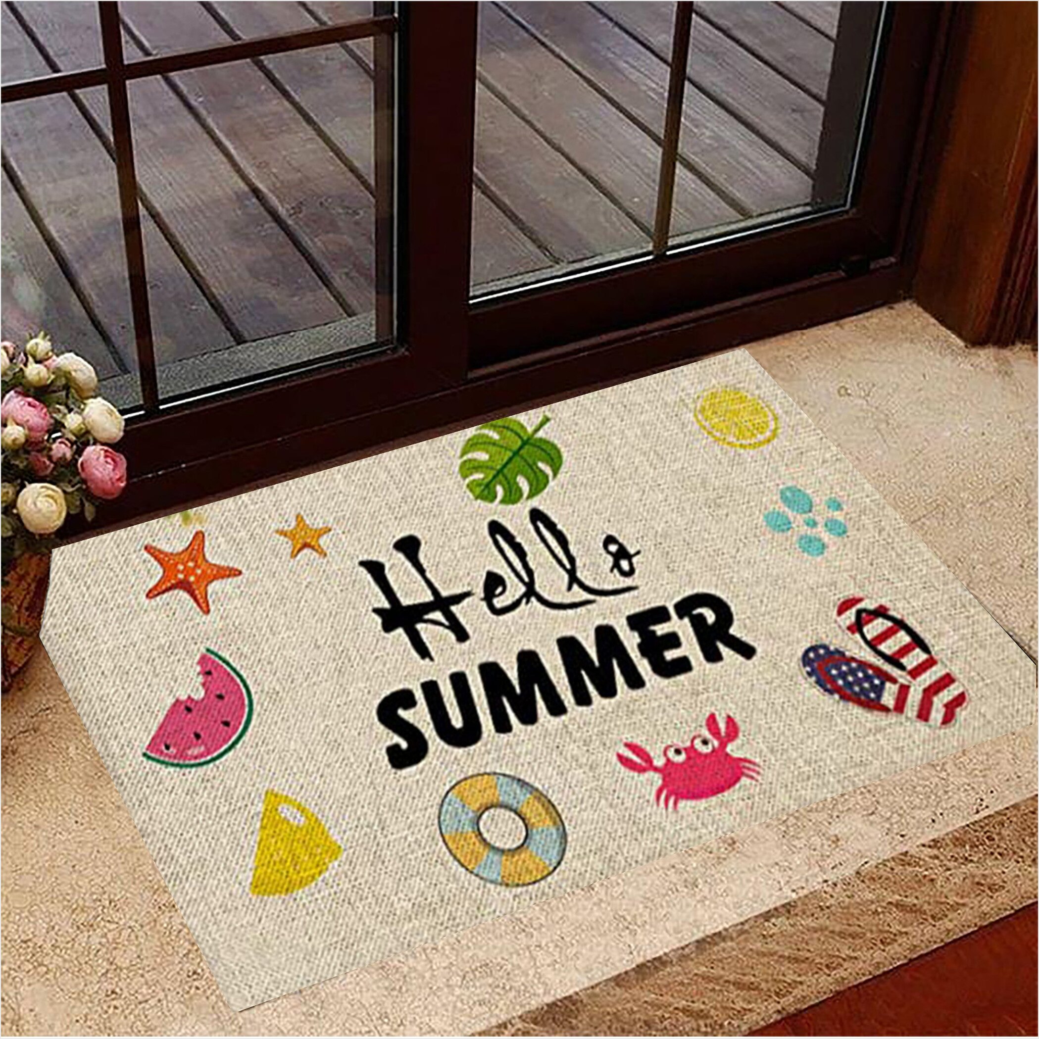 Hello Summer Doormat Welcome Summer Front Door Mats Indoor Decorative Gifts Gifts For Besties-1