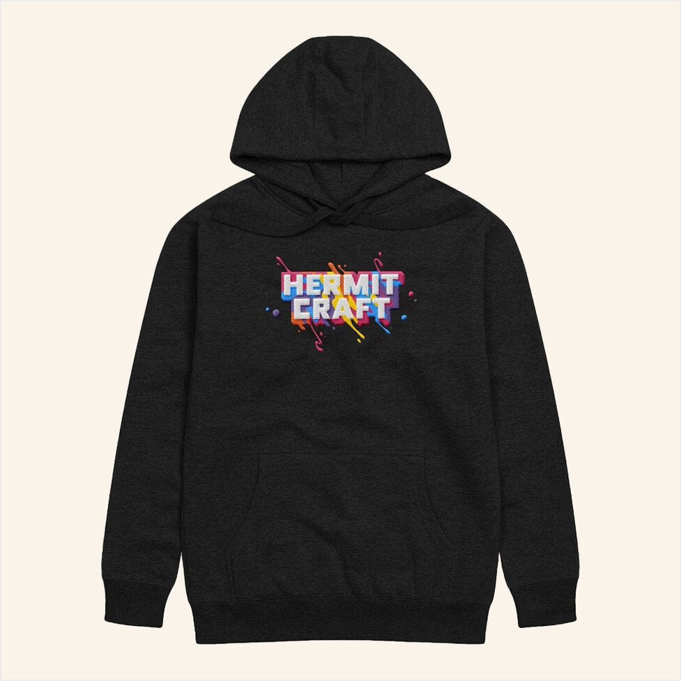 Hermitcraft Merch Paint Splatter Hoodie Black Unique Gift For Boyfriend Birthday Gifts For Fans-1 Hermitcraft Merch Paint Splatter Hoodie Black Unique Gift For Boyfriend Birthday Gifts For Fans-1