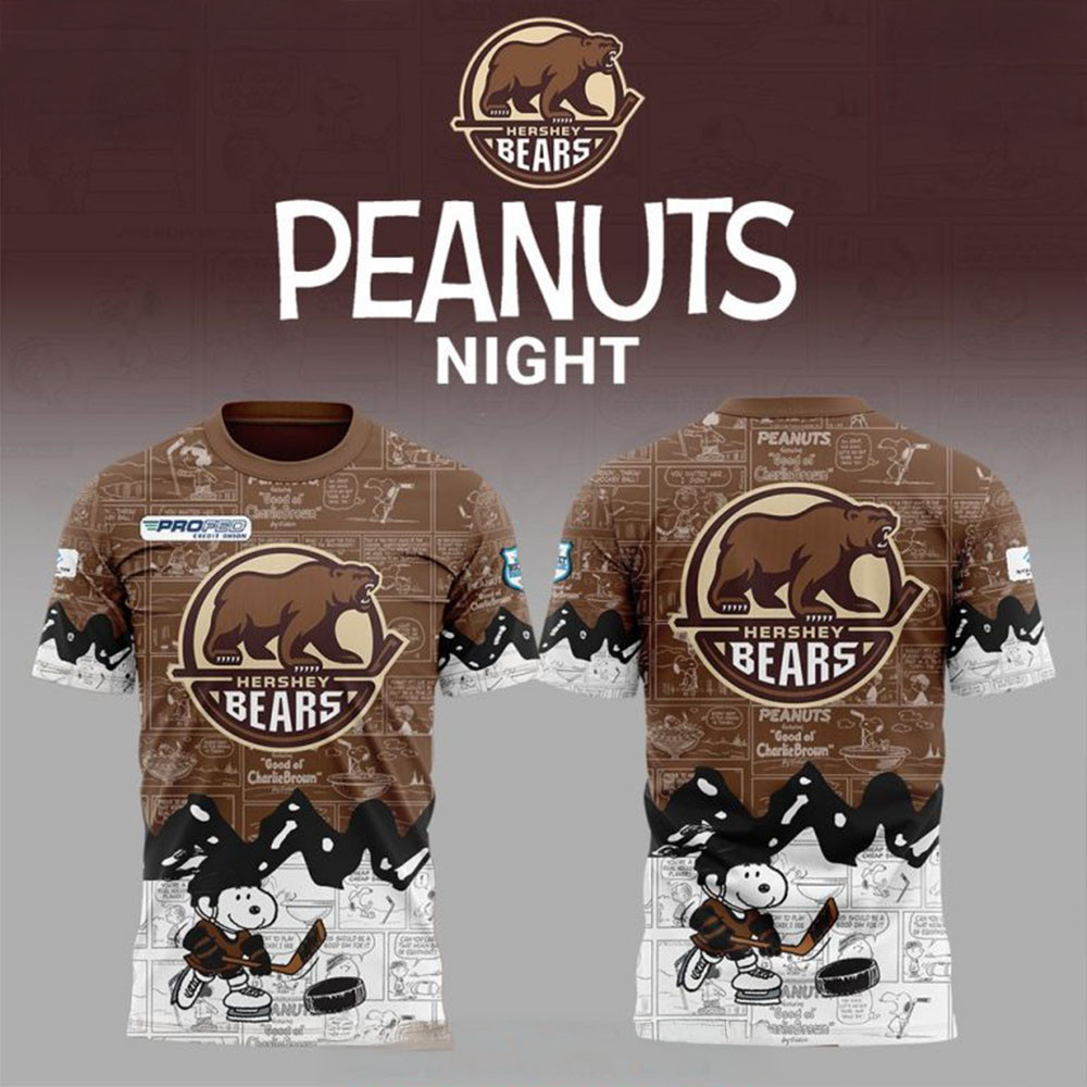 Hershey Bears Anniversary Of Peanuts T-Shirt Best Father's Day Gifts-1