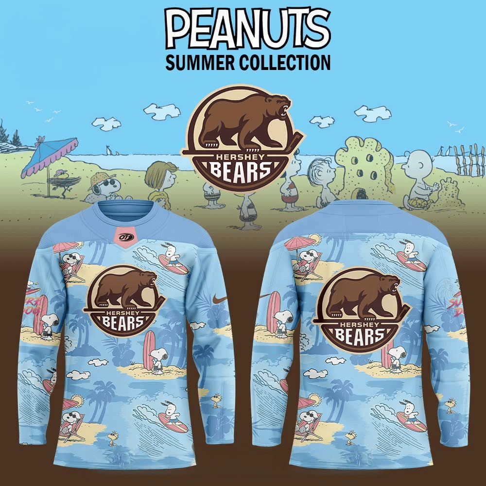 Hershey Bears Peanuts Summer Long Sleeve Shirt Hershey Bears Merch Top Father's Day Gifts-1