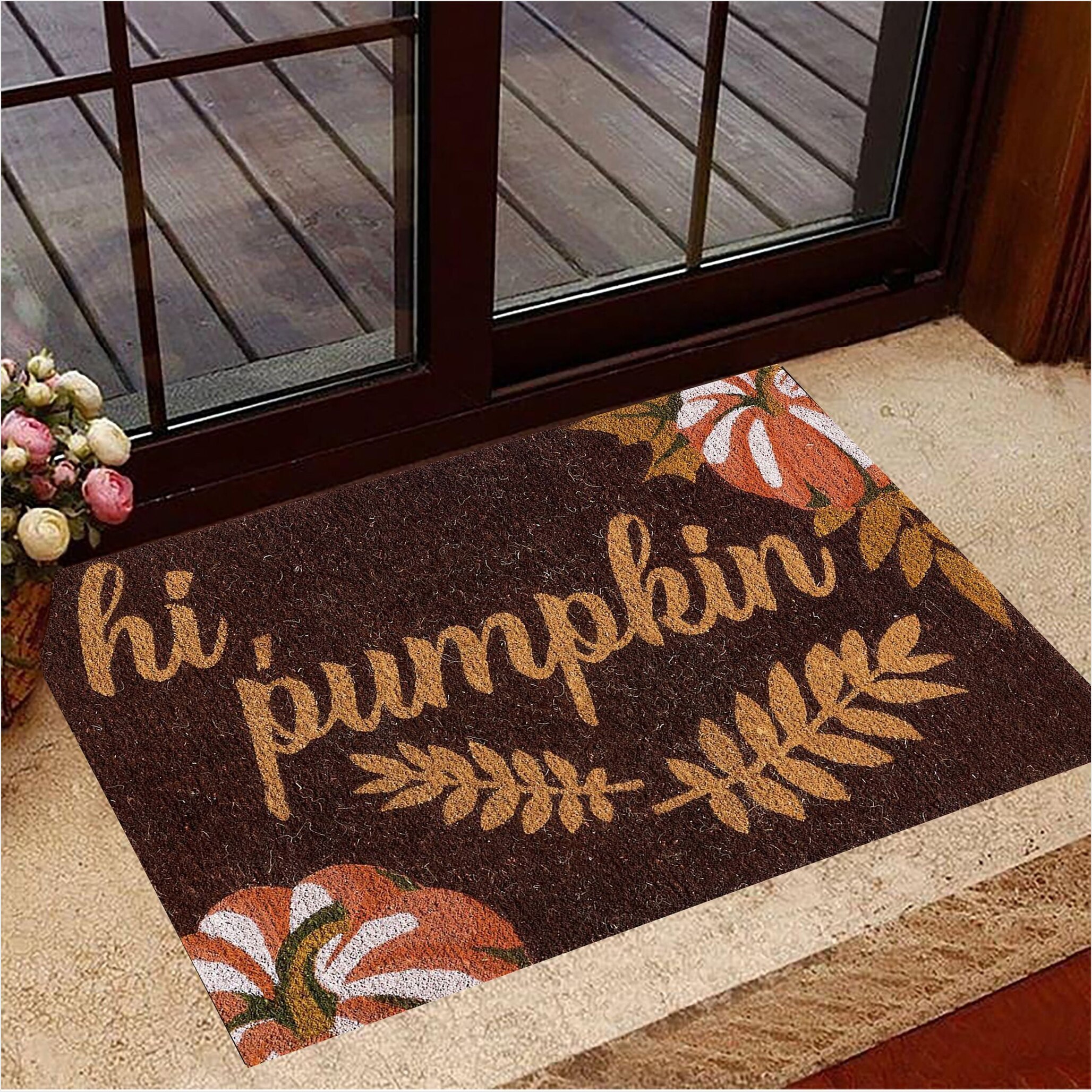Hey Pumpkin Door Mat Thanksgiving Doormat New Home Presents Birthday Gifts For BFF-1