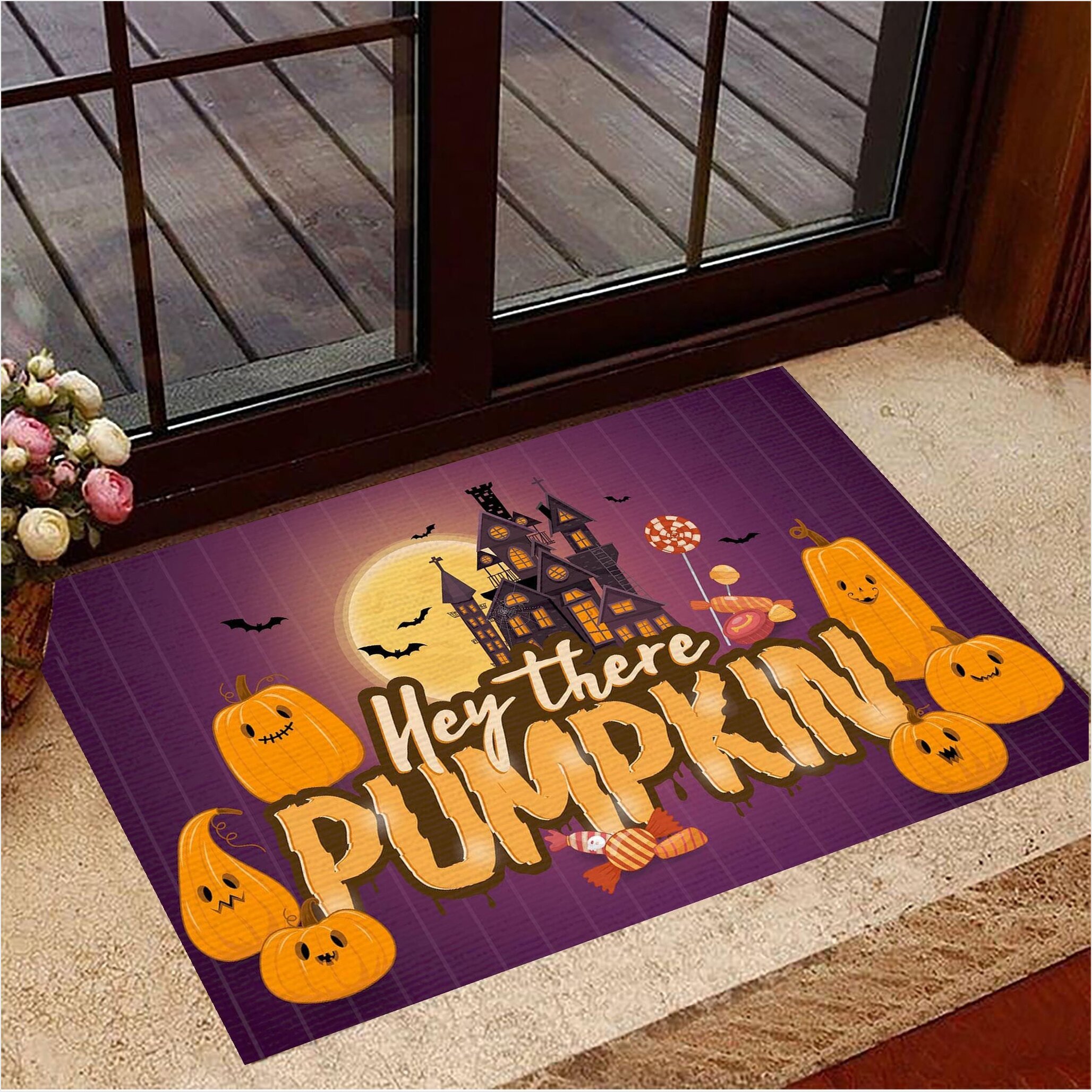 Hey There Pumpkin Doormat Funny Halloween Doormat Merch House Decorative Gifts For Besties-1