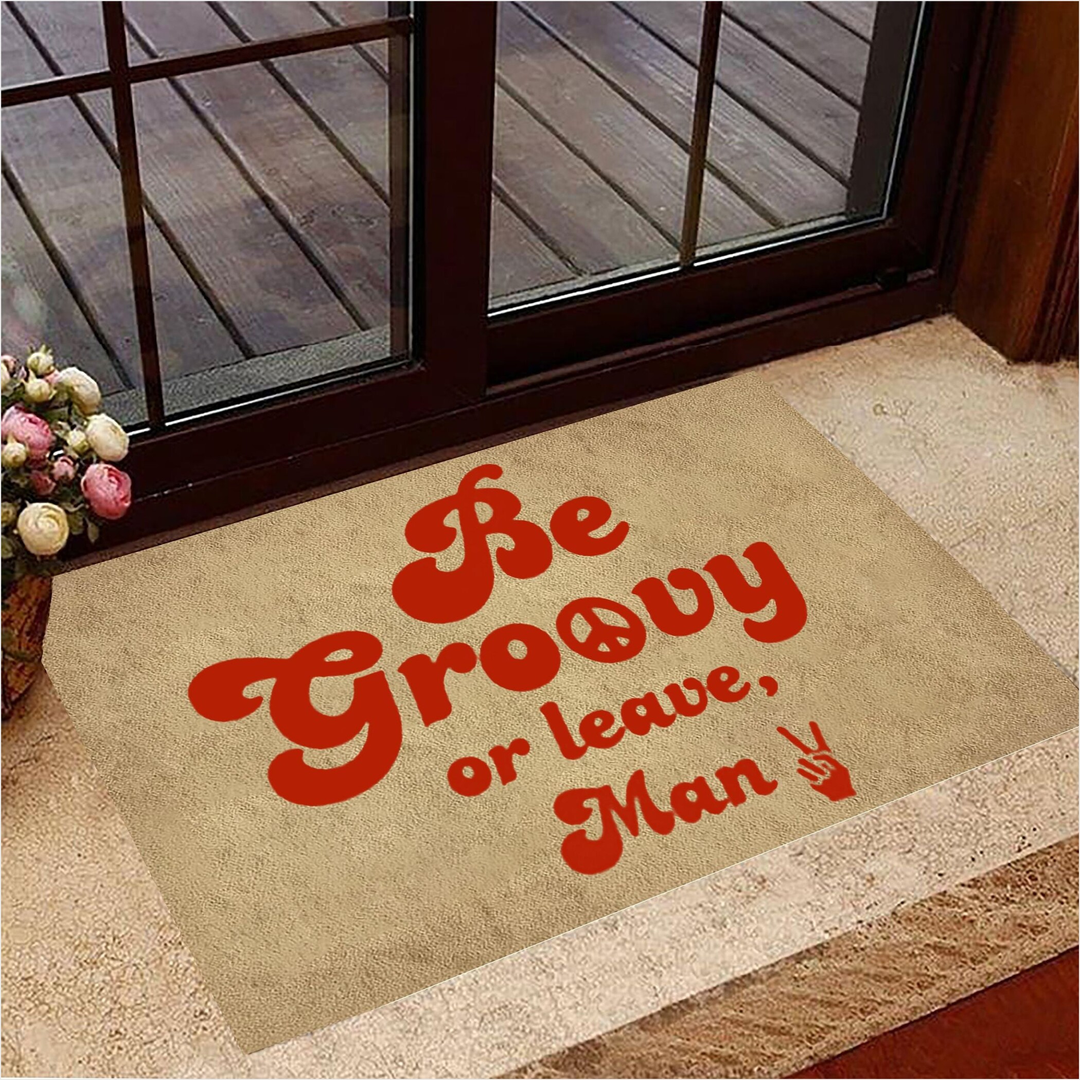 Hippie Be Groovy Or Leave Man Bob Dylan Doormat Indoor Front Door Door Mat Gifts For Friends-1