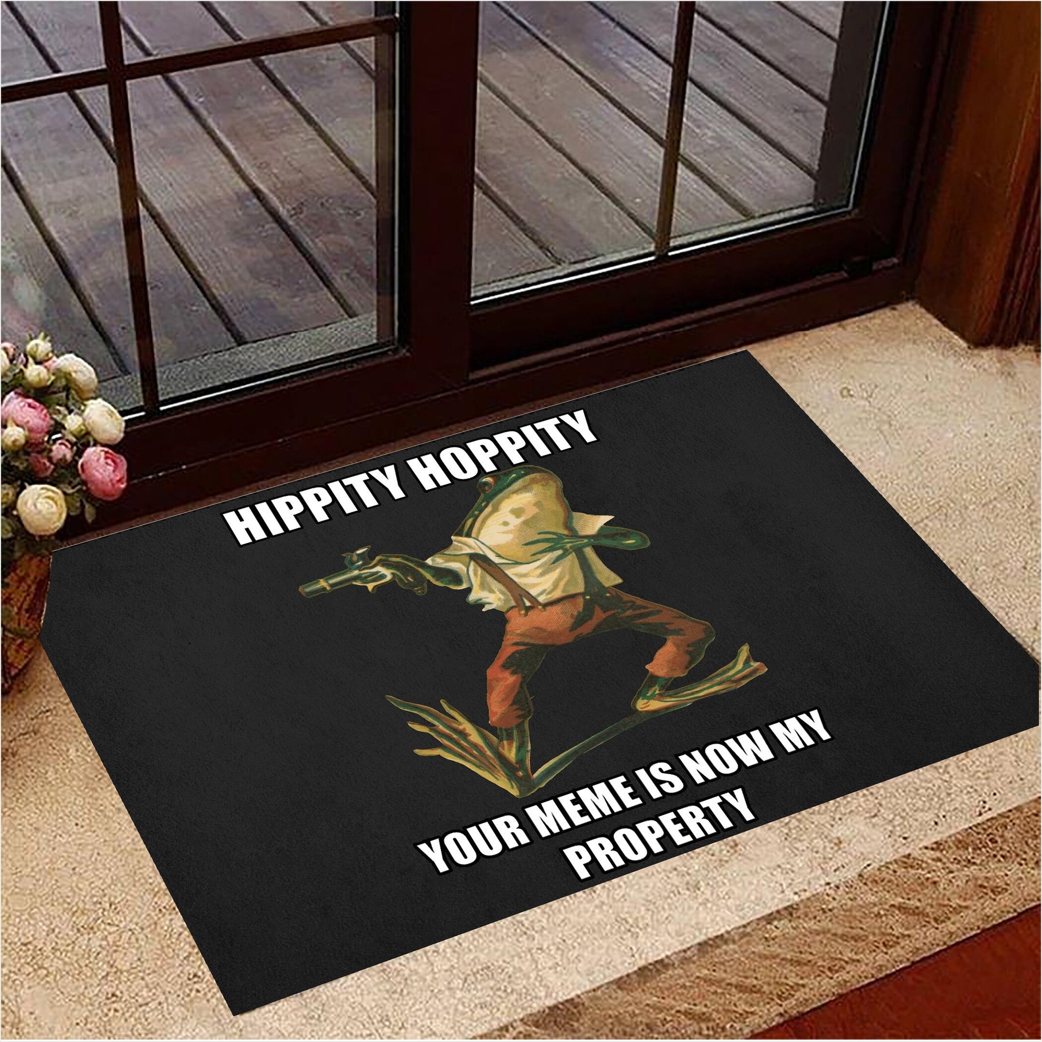 Hippity Hoppity Doormat Frog Your Meme Is Now My Property Doormat Funny Gifts For Best Friend-1