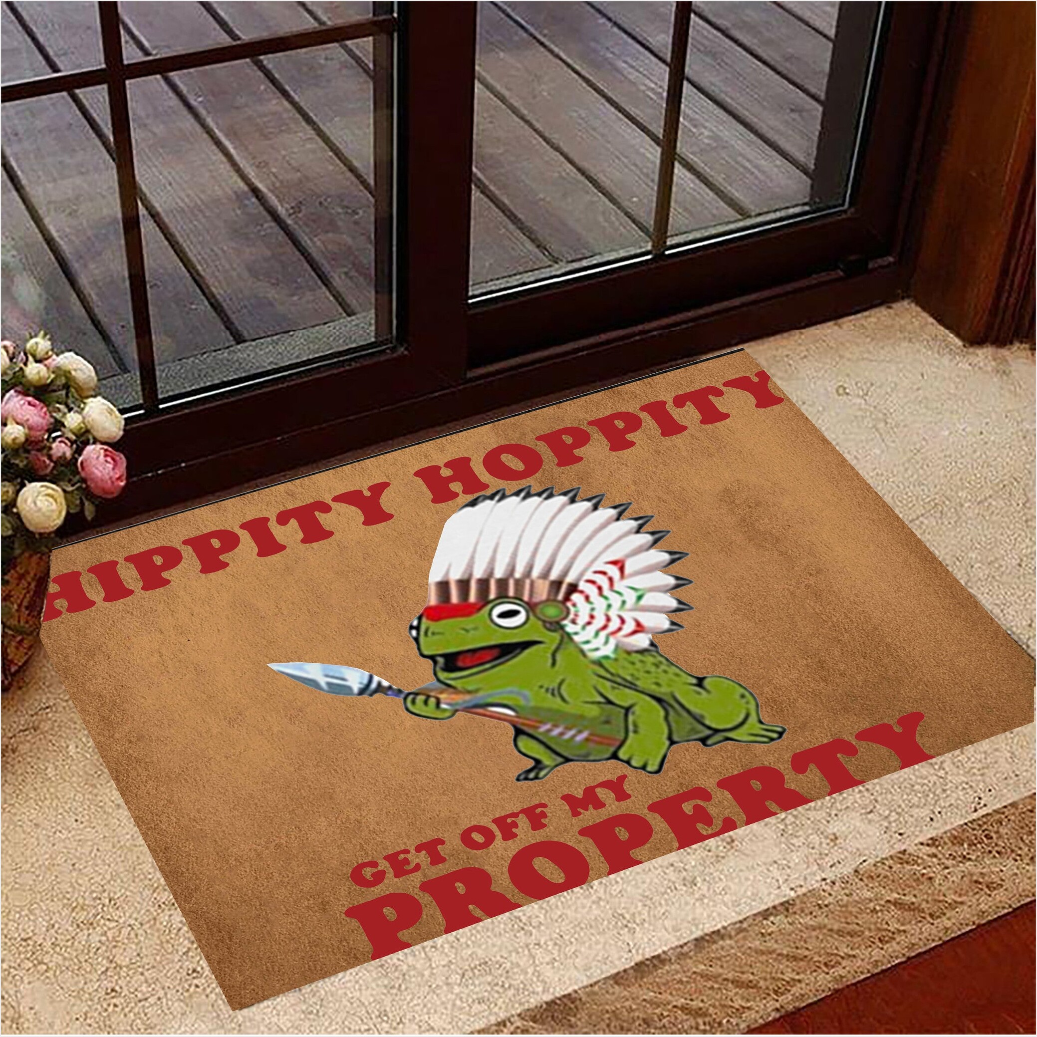 Hippity Hoppity Doormat Get Off My Property Funny Welcome Mat Birthday Gifts For Friends-1