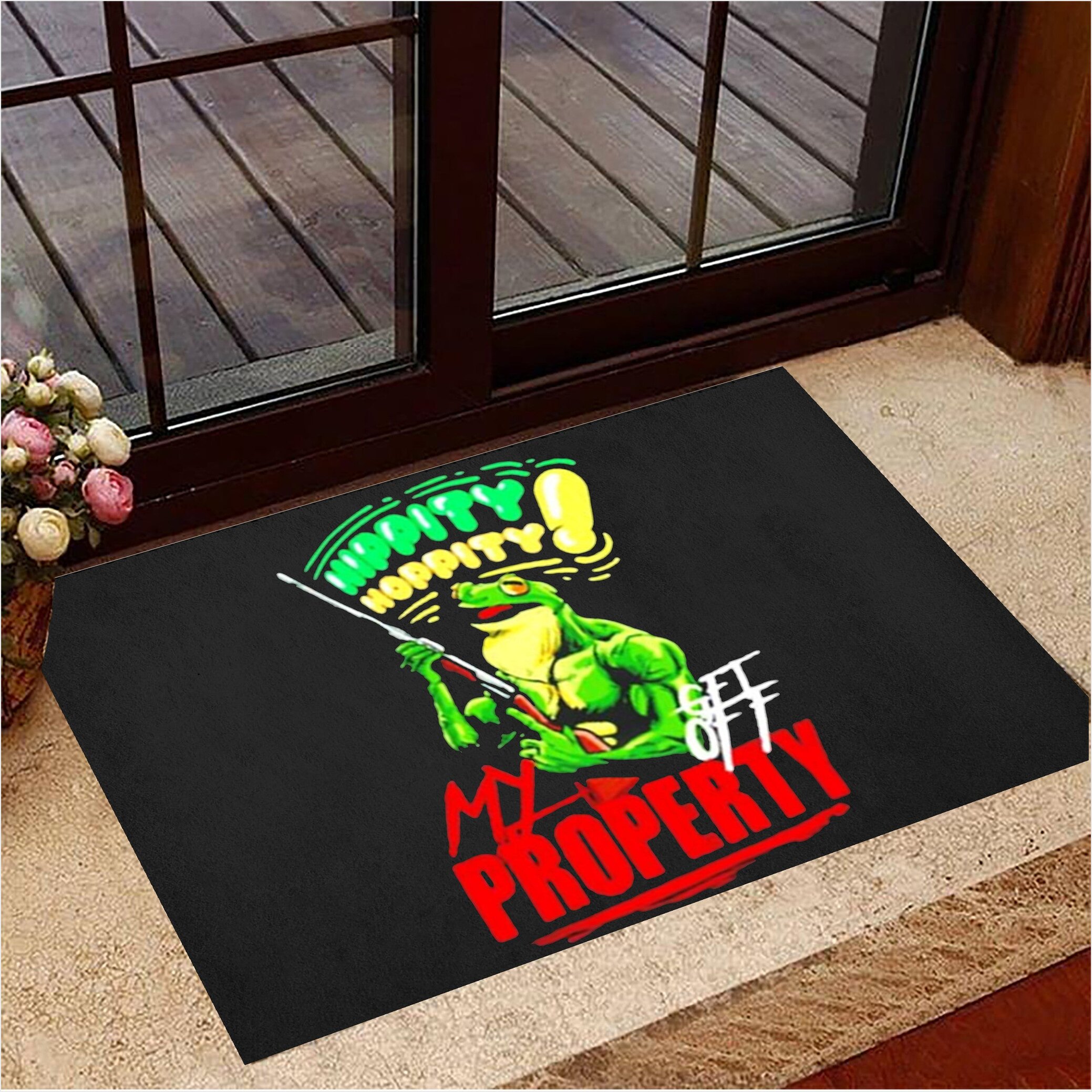 Hippity Hoppity Doormat Hippity Hoppity Get Off My Property Mat Frog Meme Merch Gifts For Fans-1