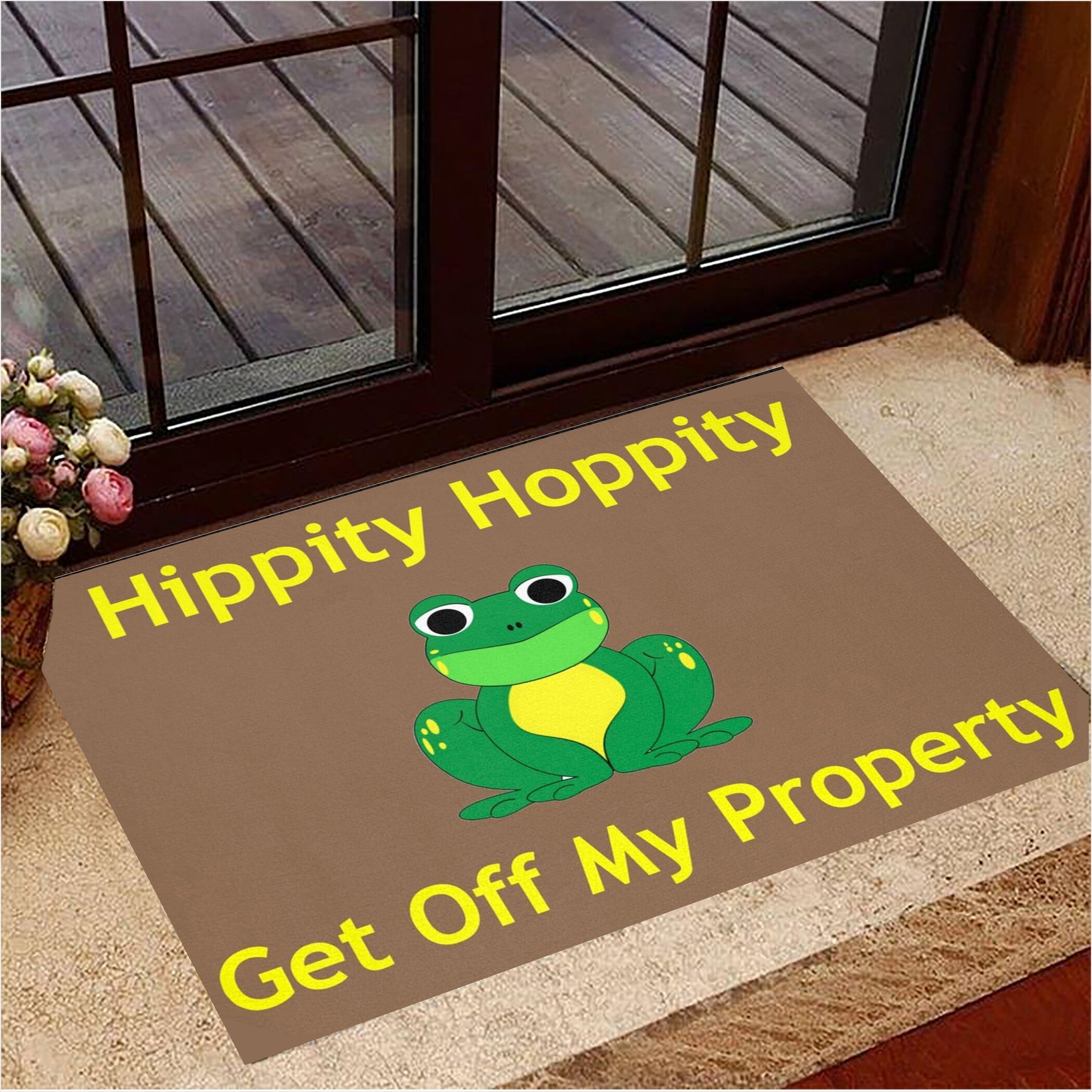 Hippity Hoppity Doormat Humor Frog Hippity Hoppity Get Off My Property Doormat Gifts For BFF-1