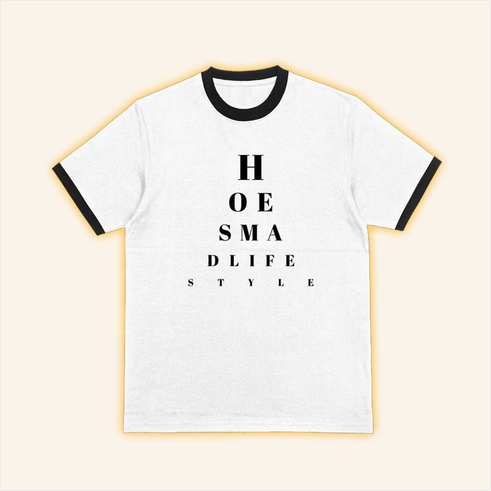 Hoesmad Merch Eye Chart Poly Ringer T-Shirt Gifts For Besties Birthday Gifts For Brother-1