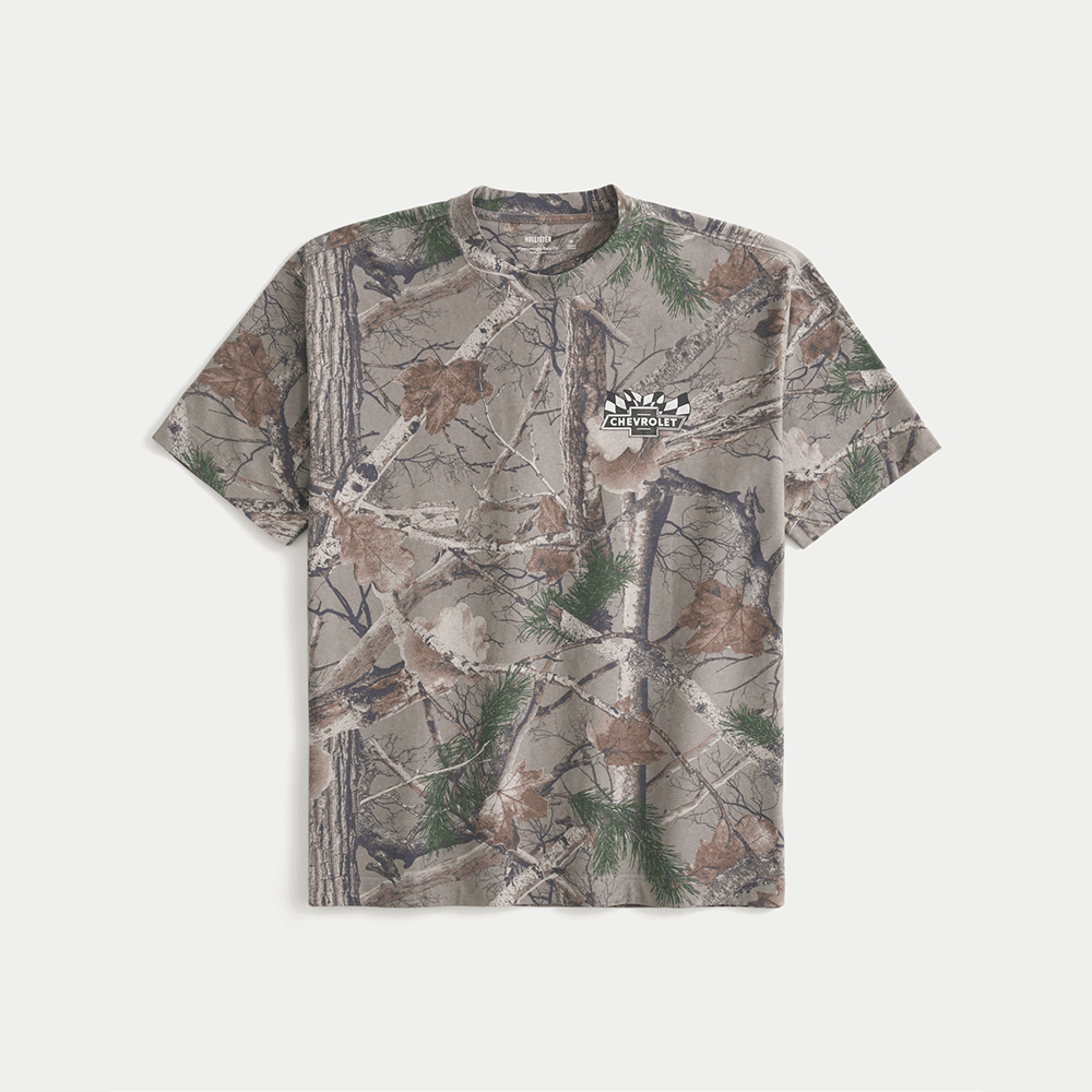 Hollister F1 Merch Chevrolet Graphic Camo T-Shirt First Fathers Day Gift Ideas-1