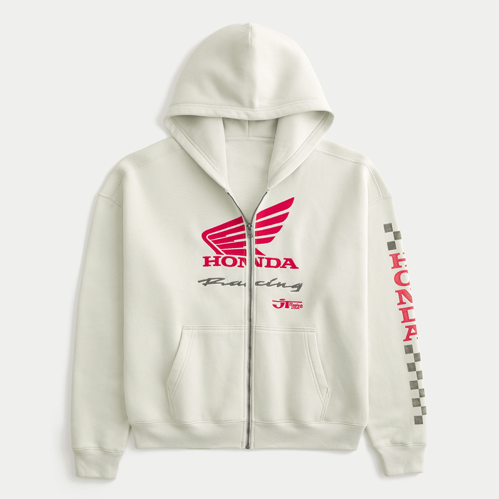 Hollister F1 Merch Honda Racing Graphic Zip Hoodie Best Gifts For Dad-1