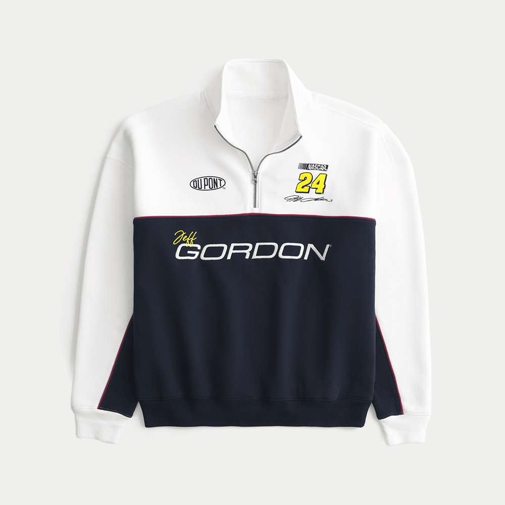 Hollister F1 Merch Jeff Gordon Graphic Half Zip Sweatshirt Meaningful Father's Day Gifts-1