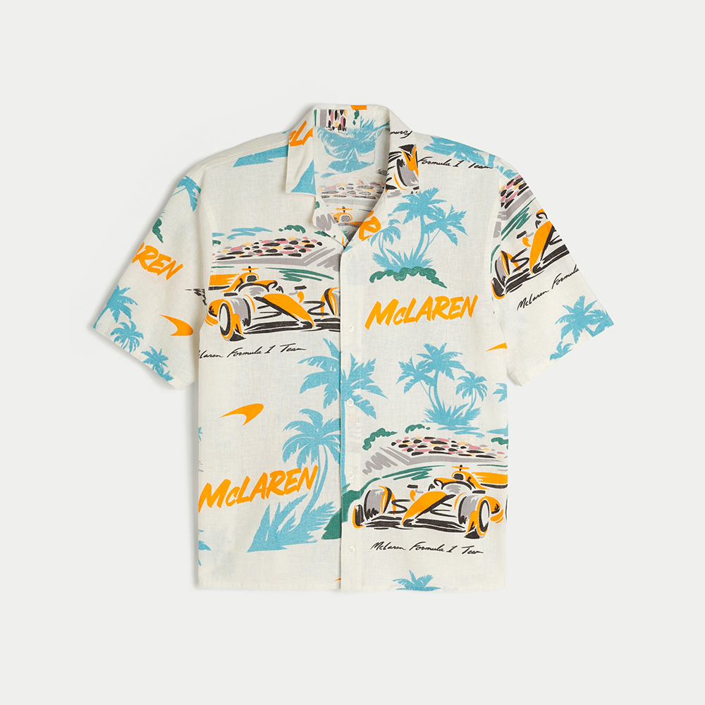 Hollister F1 Merch McLaren Pattern Hawaiian Shirt First Fathers Day Gift Ideas-1