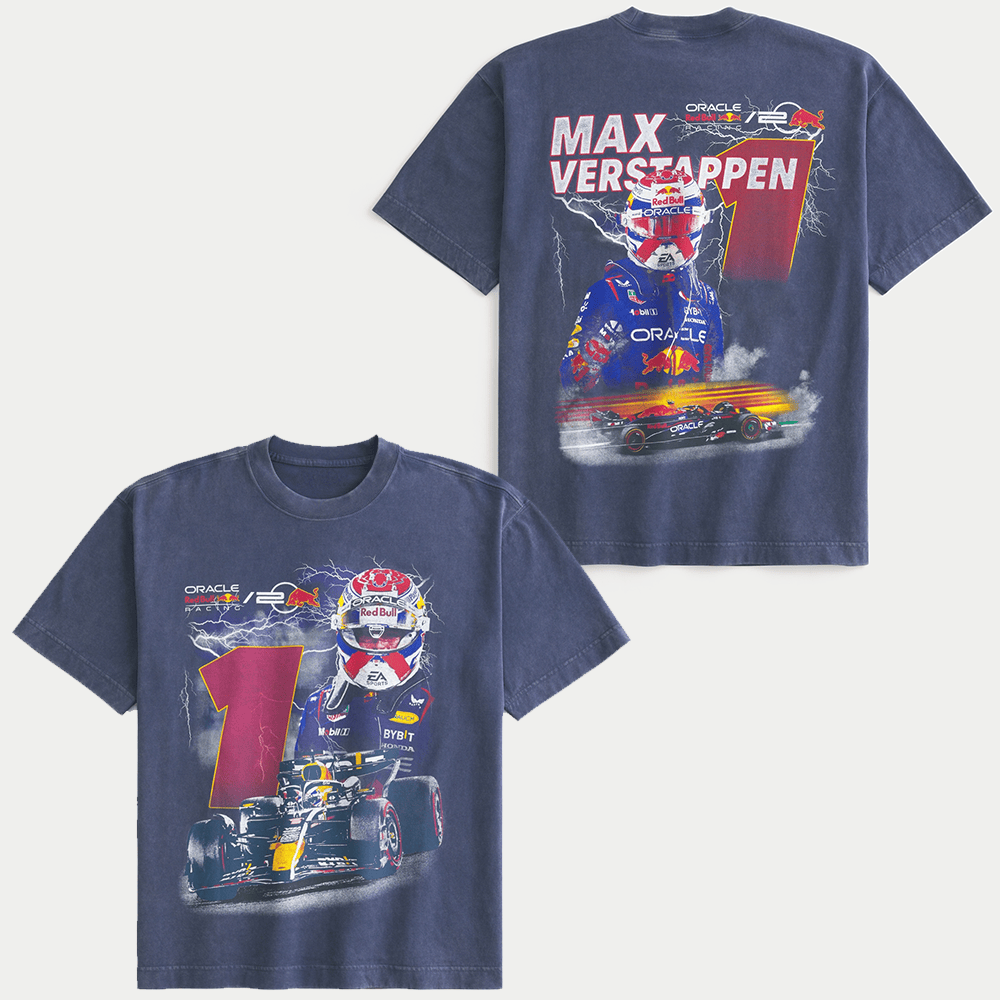 Hollister F1 Merch Oracle Red Bull Racing Graphic T-Shirt First Fathers Day Gift-1