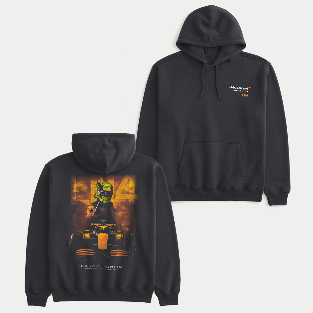 Hollister F1 Merch Relaxed McLaren Lando Norris Graphic Hoodie Father In Law Gifts Dad's Day-1