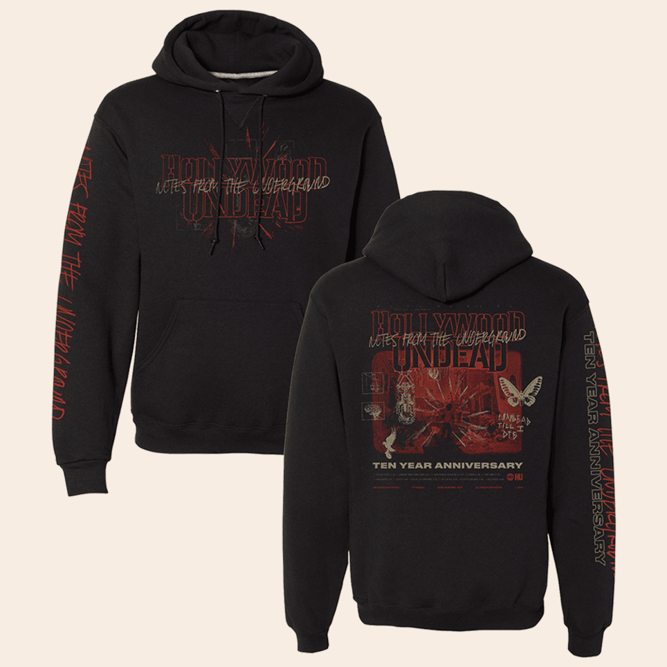 Hollywood Undead Merch Notes From The Underground 10-Year Anniversary Hoodie Gifts For Dad-1