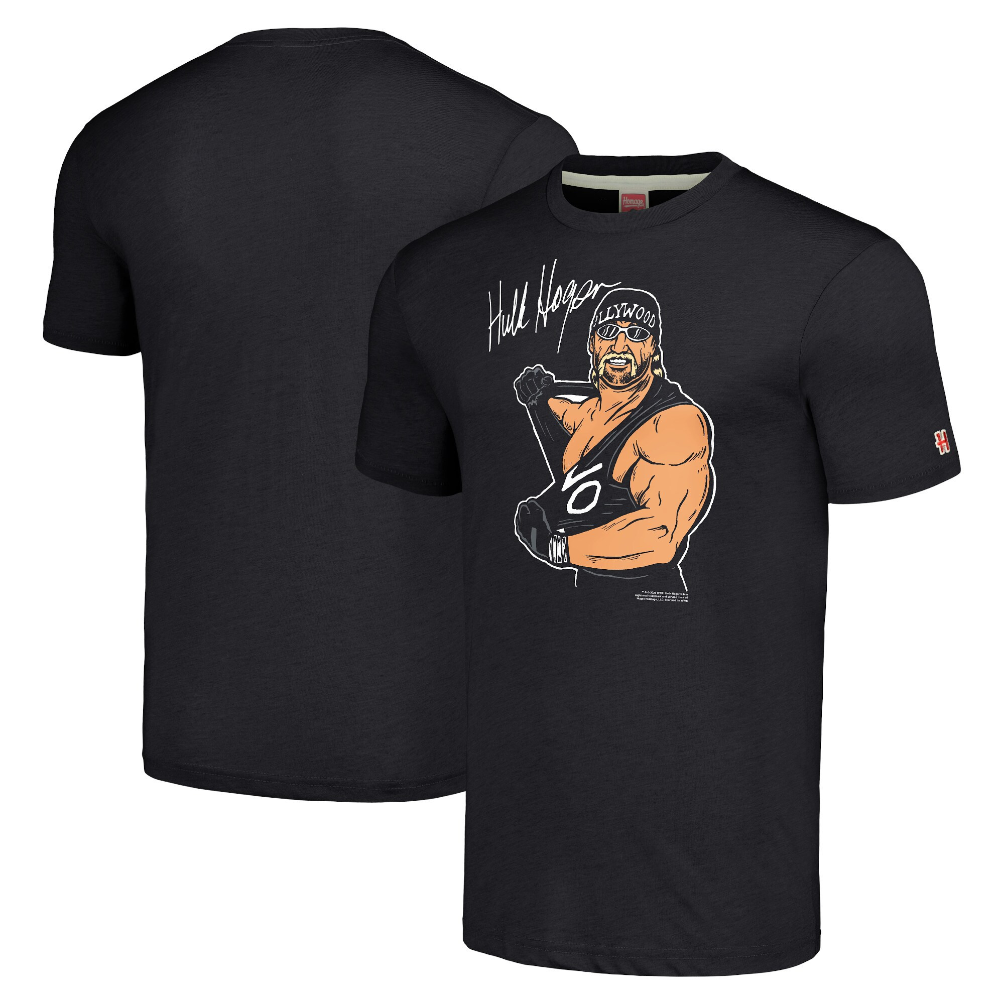 Homage Black Hulk Hogan Signature Tshirt Hulk Hogan Merch-1