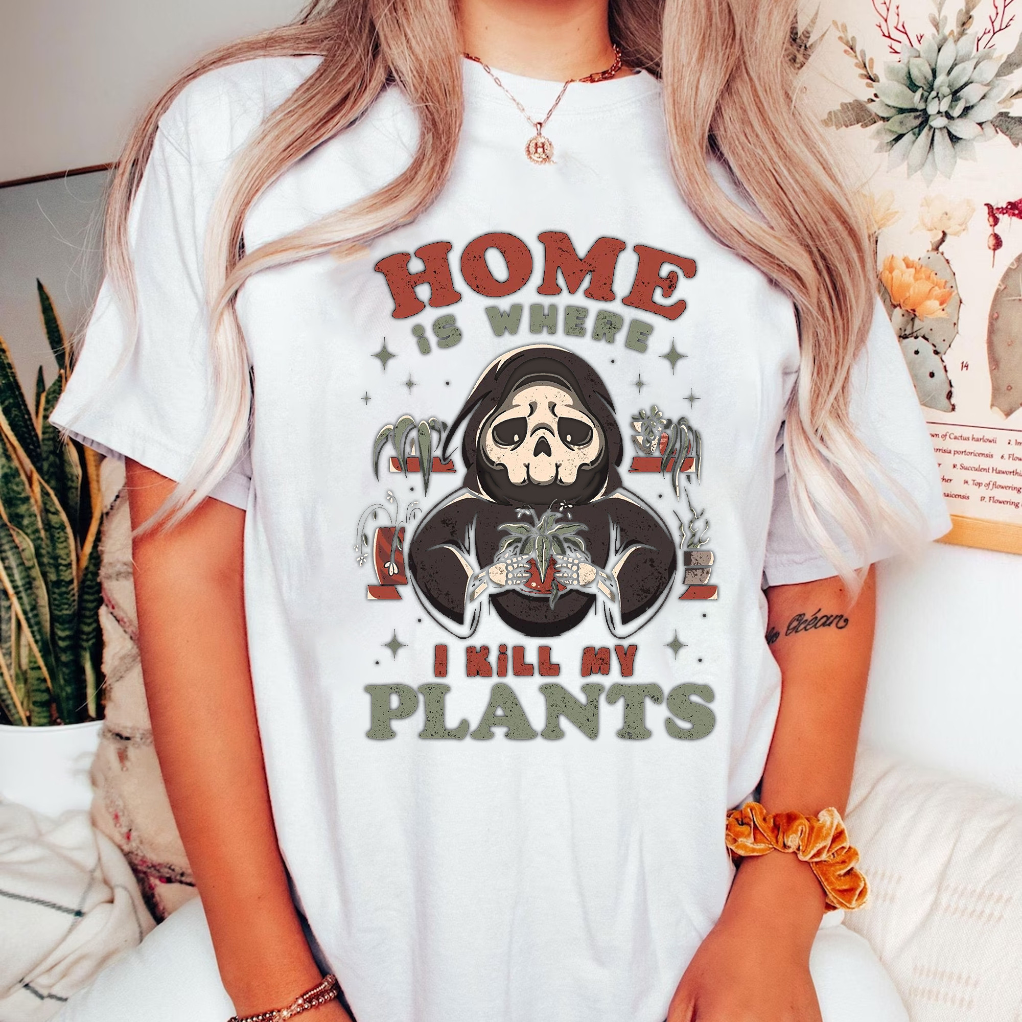 Home Is Where I Kill My Plants Shirt Black Happy Halloween Cute Tees Gifts For Dude-1