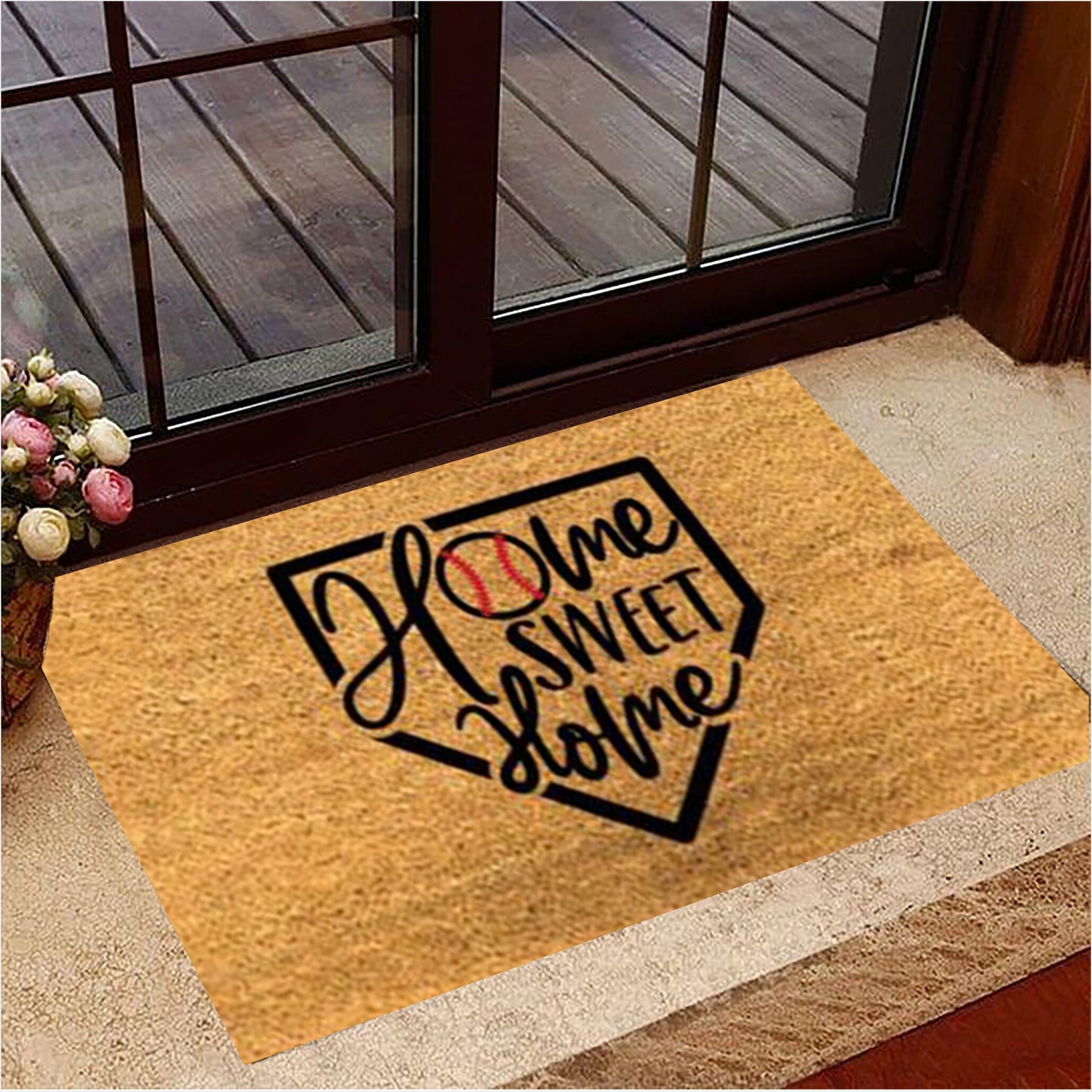 Home Plate Doormat Baseball Home Sweet Home Baseball Front Door Mat Gift Ideas Gifts For Fans-1