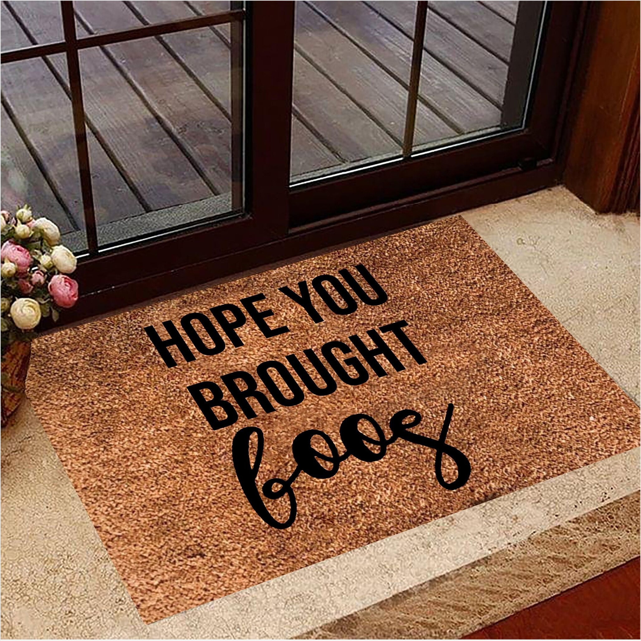 Hope You Brought Boos Doormat Inside Door Mats Halloween Home Decor Gifts For Best Friend-1