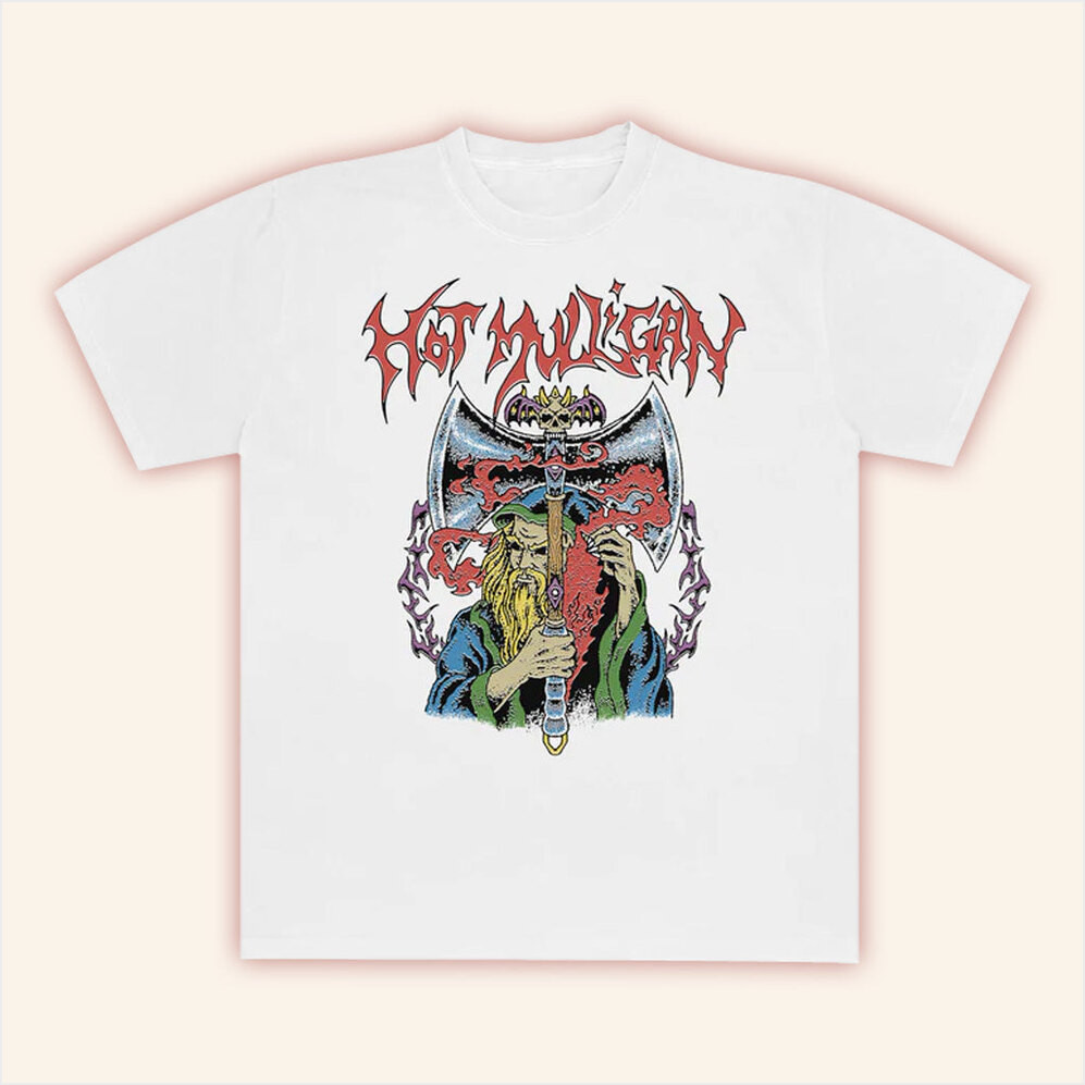 Hot Mulligan Merch Wizard White T-Shirt Best Gifts For Husband Birthday Gifts For Best Friend-1