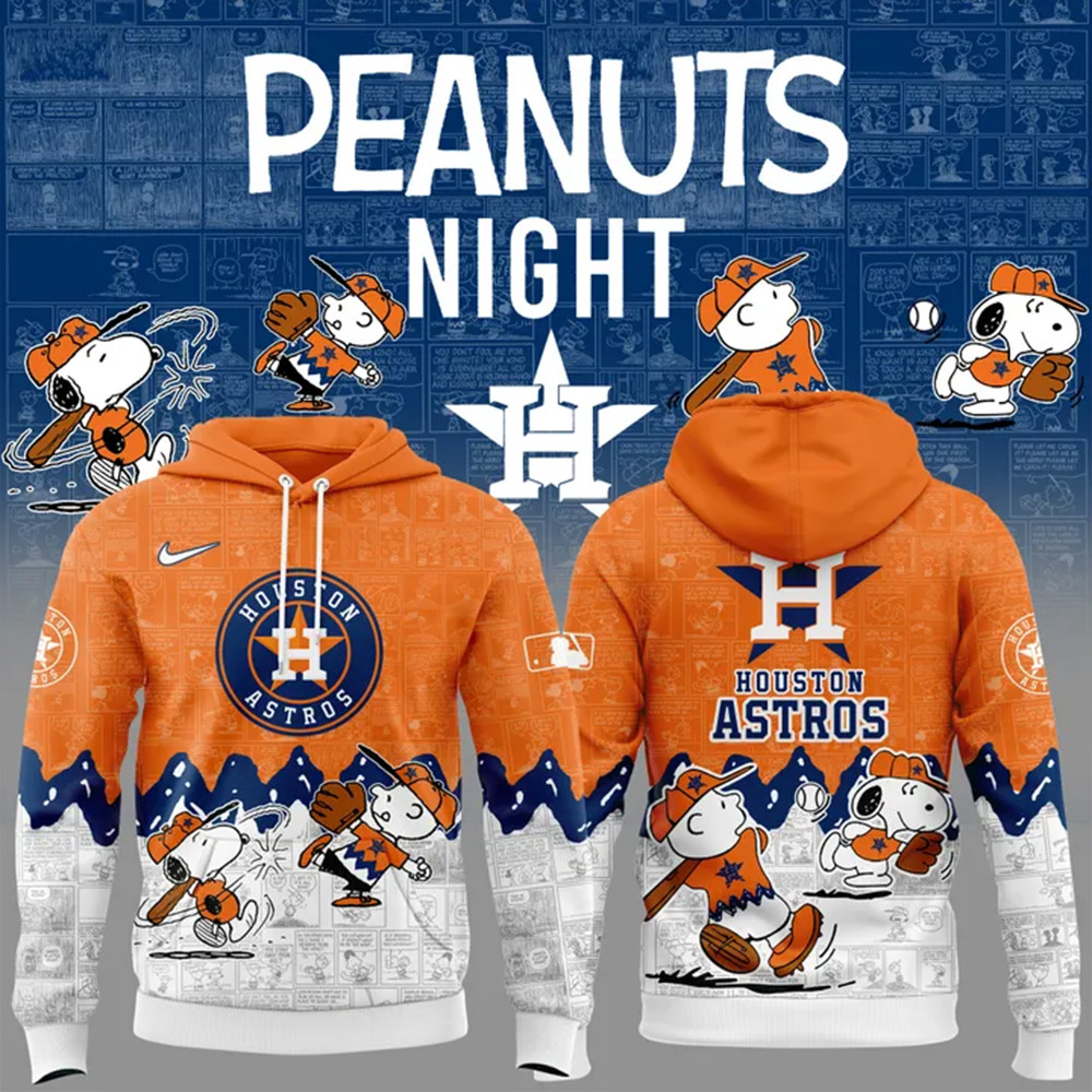 Houston Astros 75th Anniversary Of Peanuts Hoodie Baseball Team Gift Ideas-1