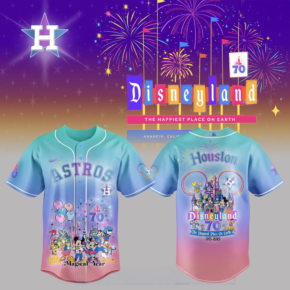 Houston Astros Celebrating Disneyland's 70th Exclusive Special Jersey Houston Astros Merch-1