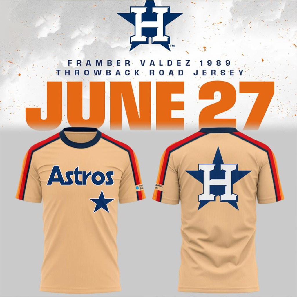 Houston Astros Framber Valdez Throwback Road T-Shirt Houston Astros Merch Fans Gifts-1