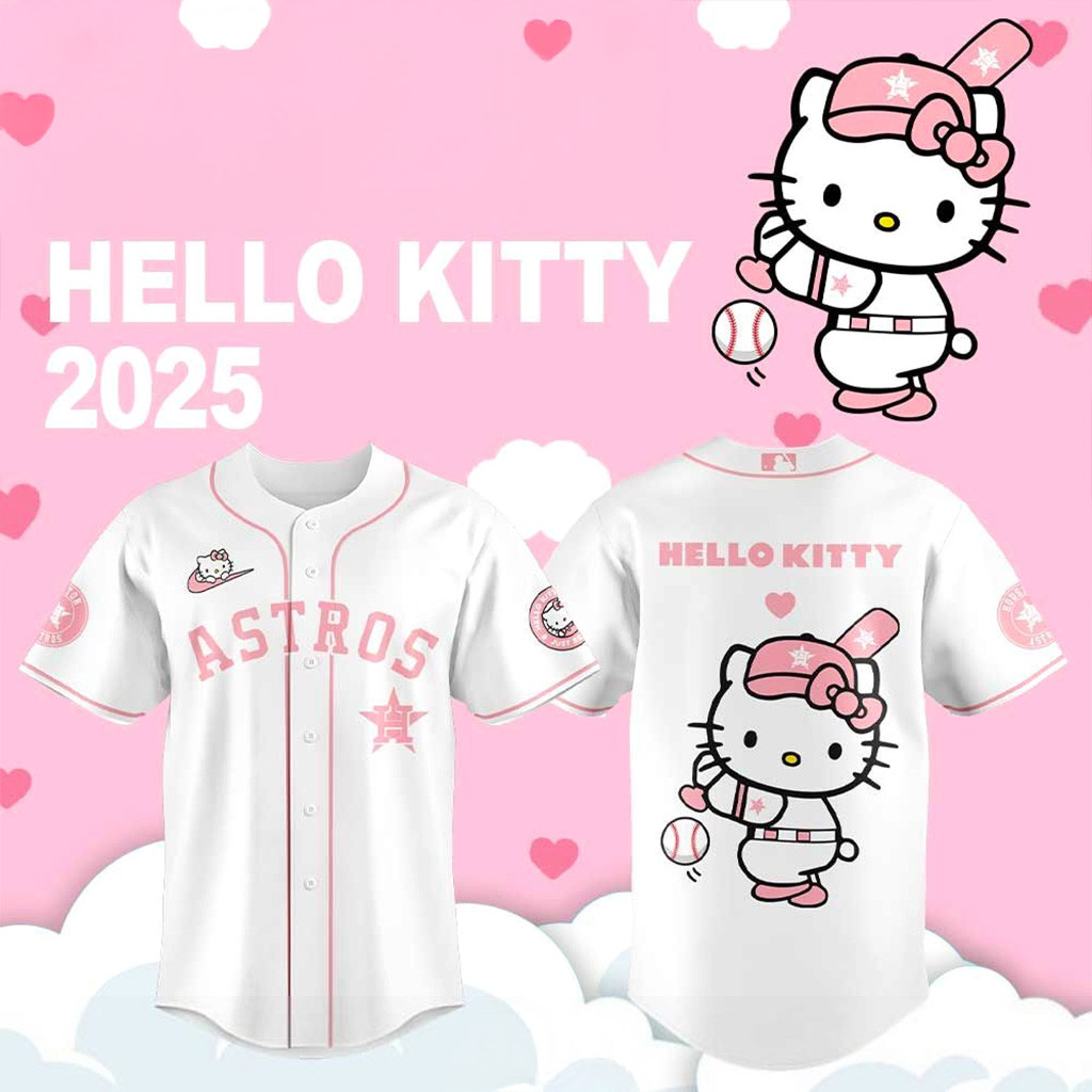 Houston Astros Hello Kitty 2025 White Jersey Houston Astros Merch Gifts For Wife-1