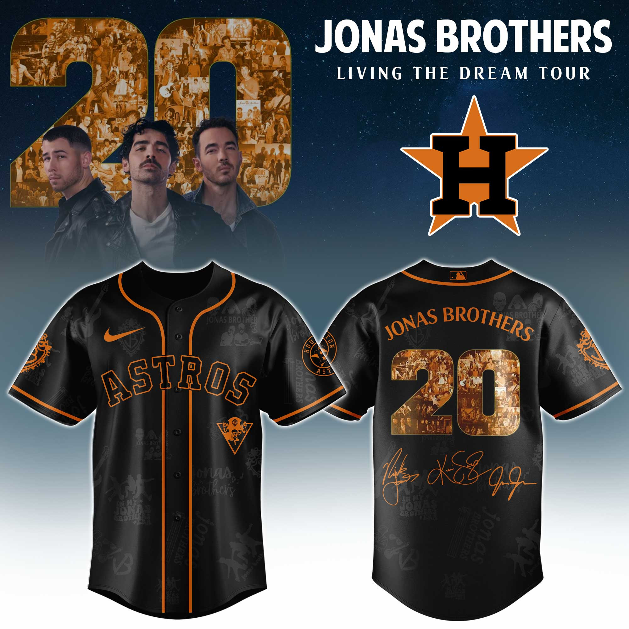 Houston Astros Mlb X Jonas Brothers Tour Personalized Baseball Jersey For Fans-1