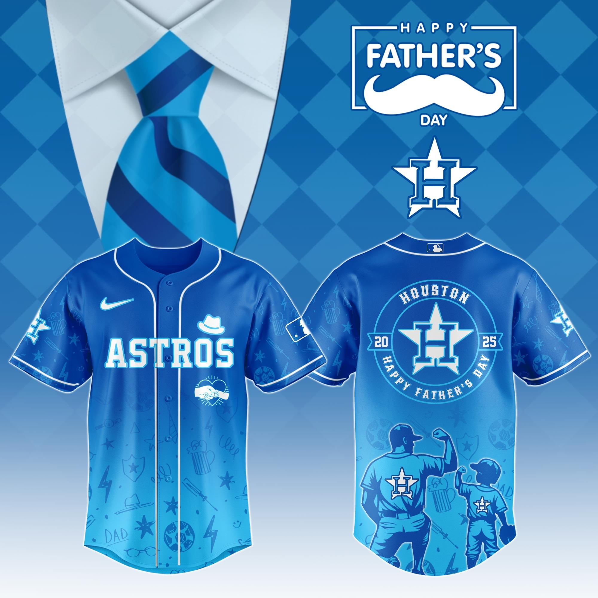 Houston Astros Special Father's Day 2025 Limited Edition Jersey Houston Astros Merch-1