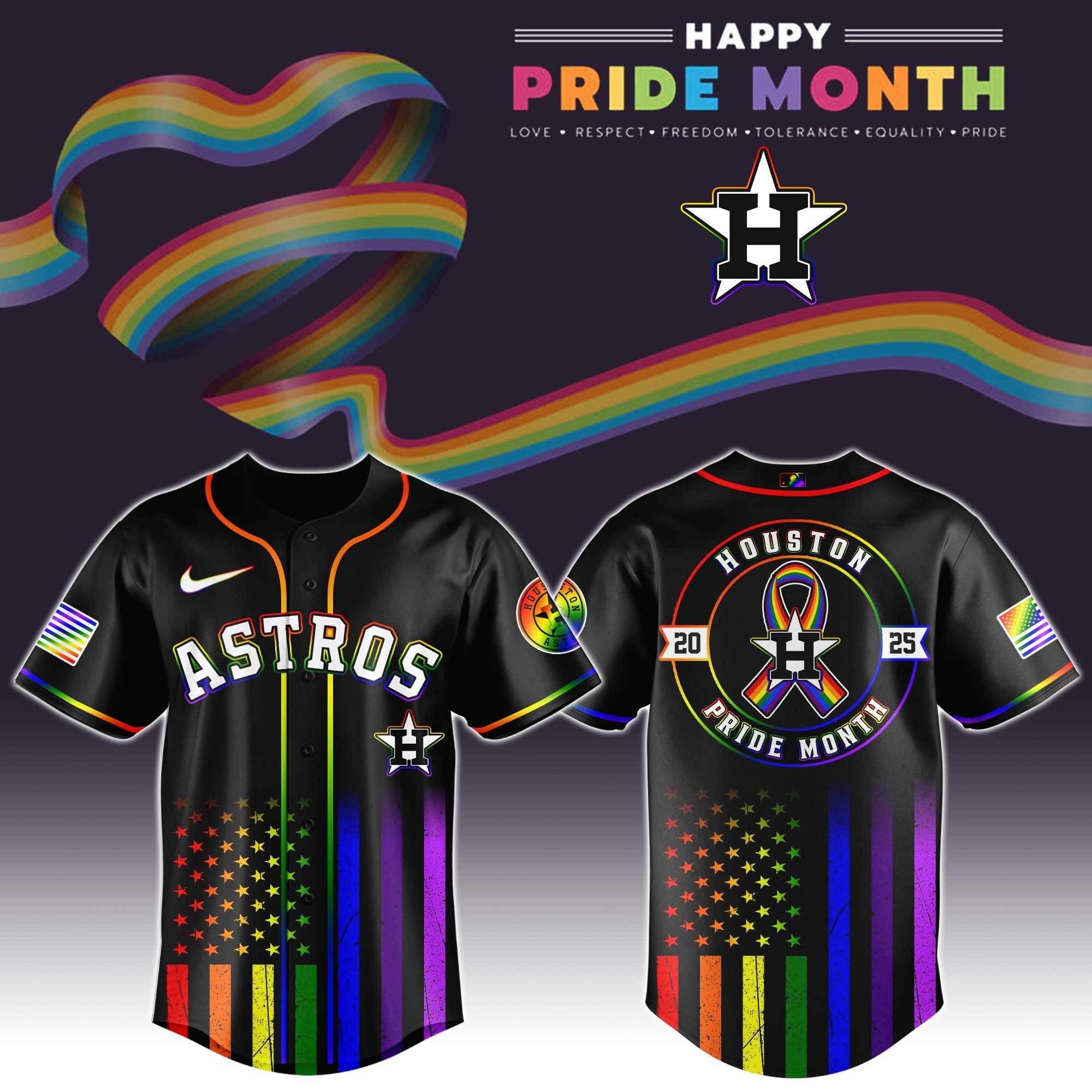 Houston Astros Special Pride Month Jersey Baseball Lover Gift Ideas-1