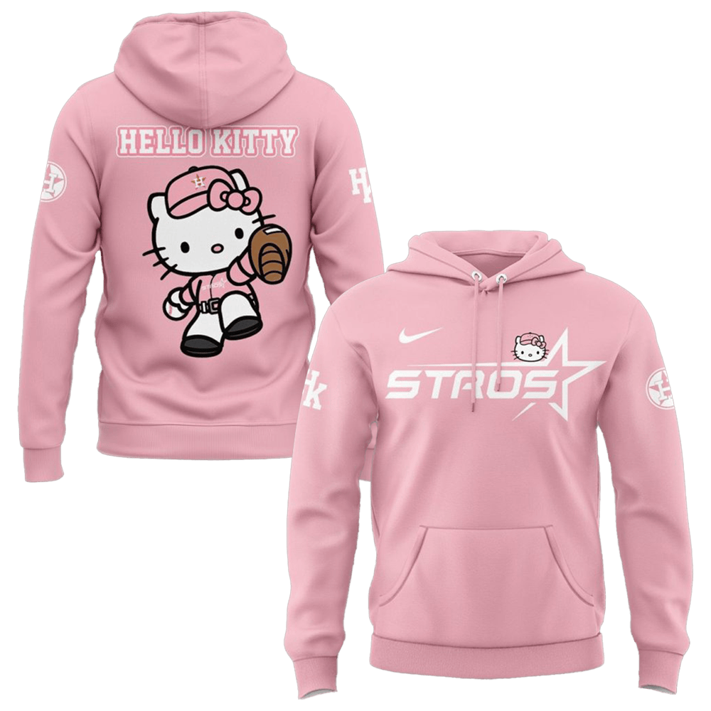 Houston Astros The Next Frontier x Hello Kitty 2025 Pink Hoodie Houston Astros Merch Fans Gift-1