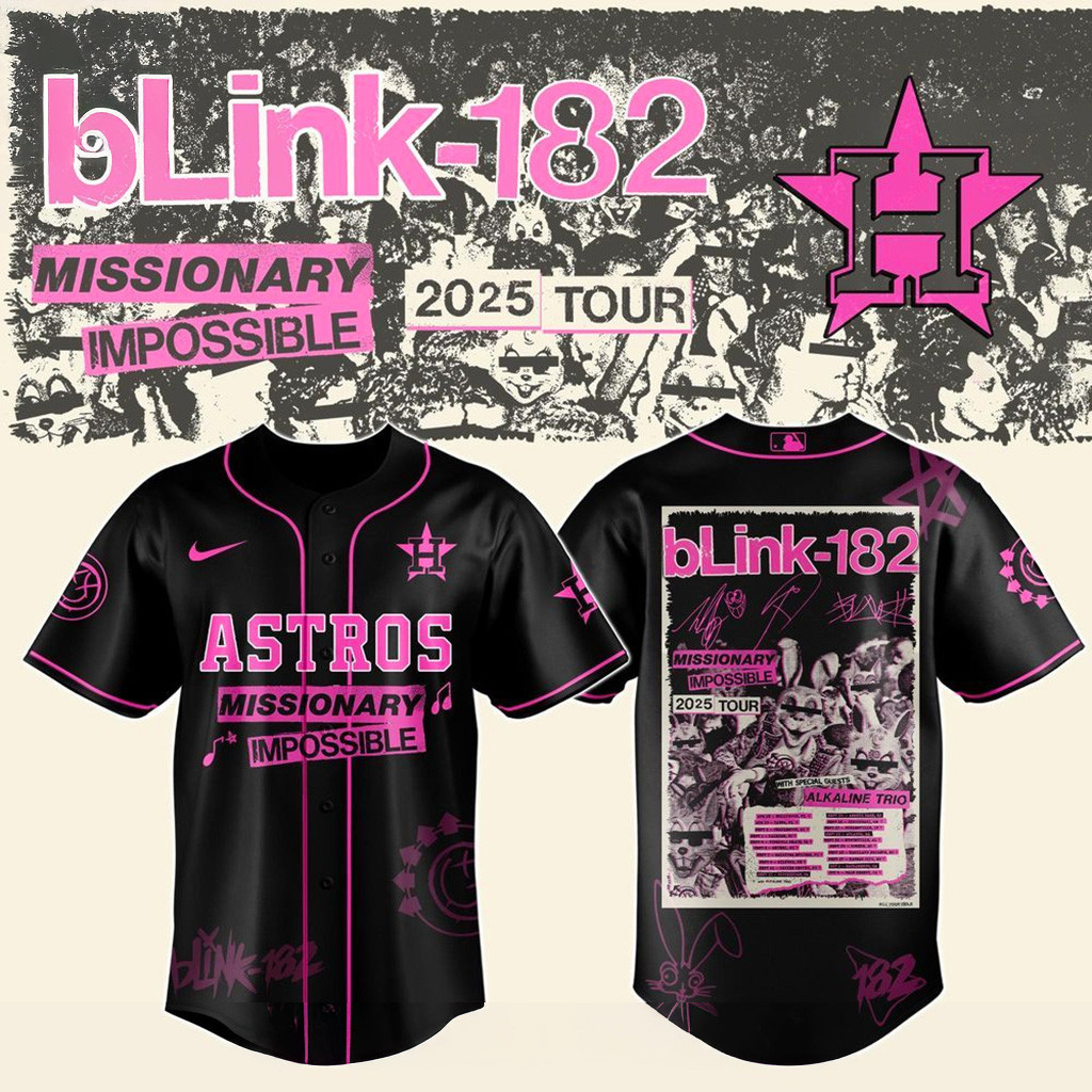 Houston Astros X Blink 182 Missionary Impossible Tour 2025 Jersey Astros Merch Gift For Fans-1
