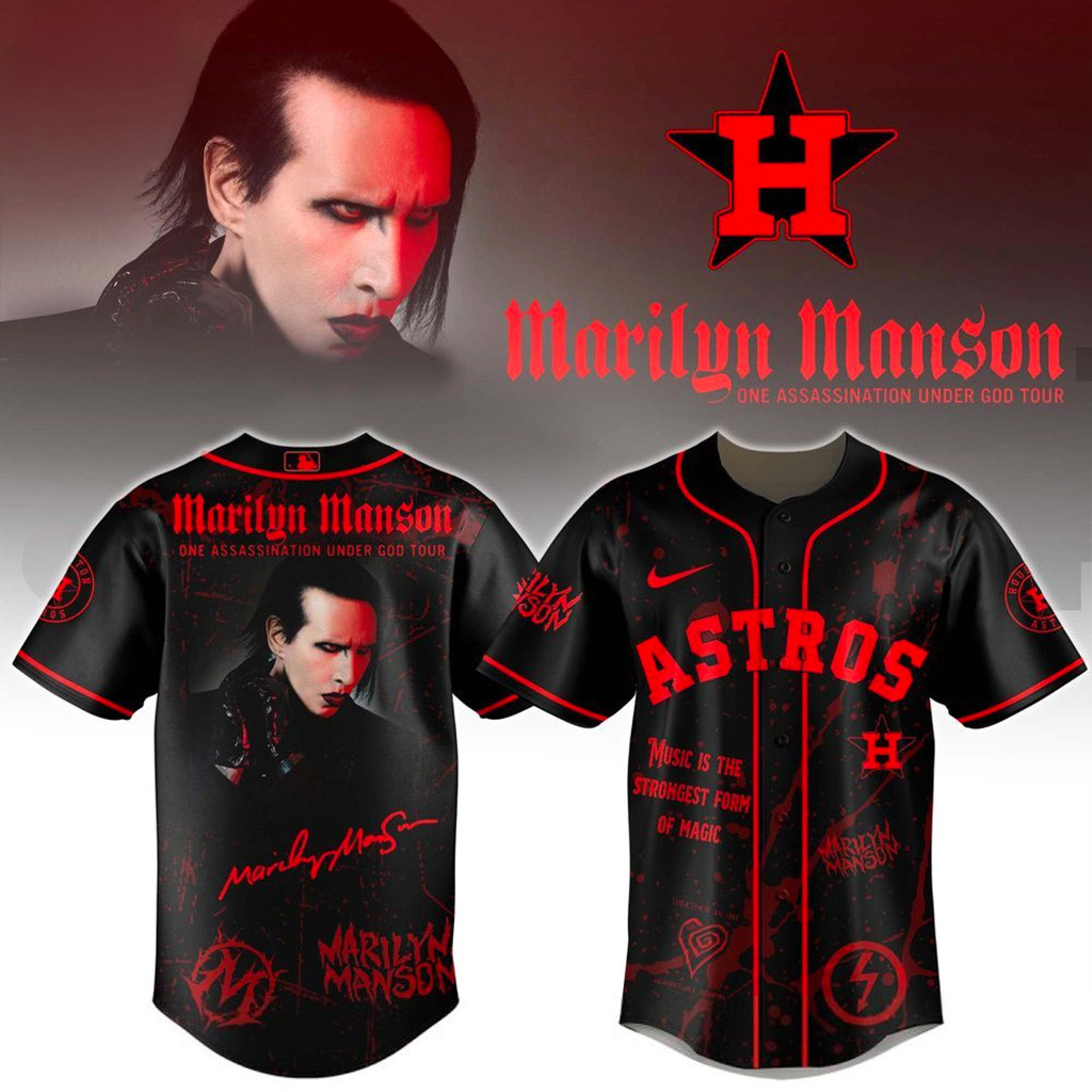 Houston Astros X Marilyn Manson One Assassination Under God Tour Jersey Houston Astros Merch-1