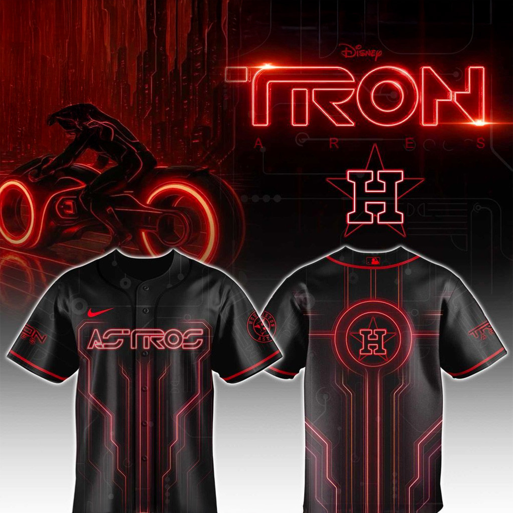 Houston Astros X Neon Red Lines Special Edition Jersey Houston Astros Merch Husband Gifts-1