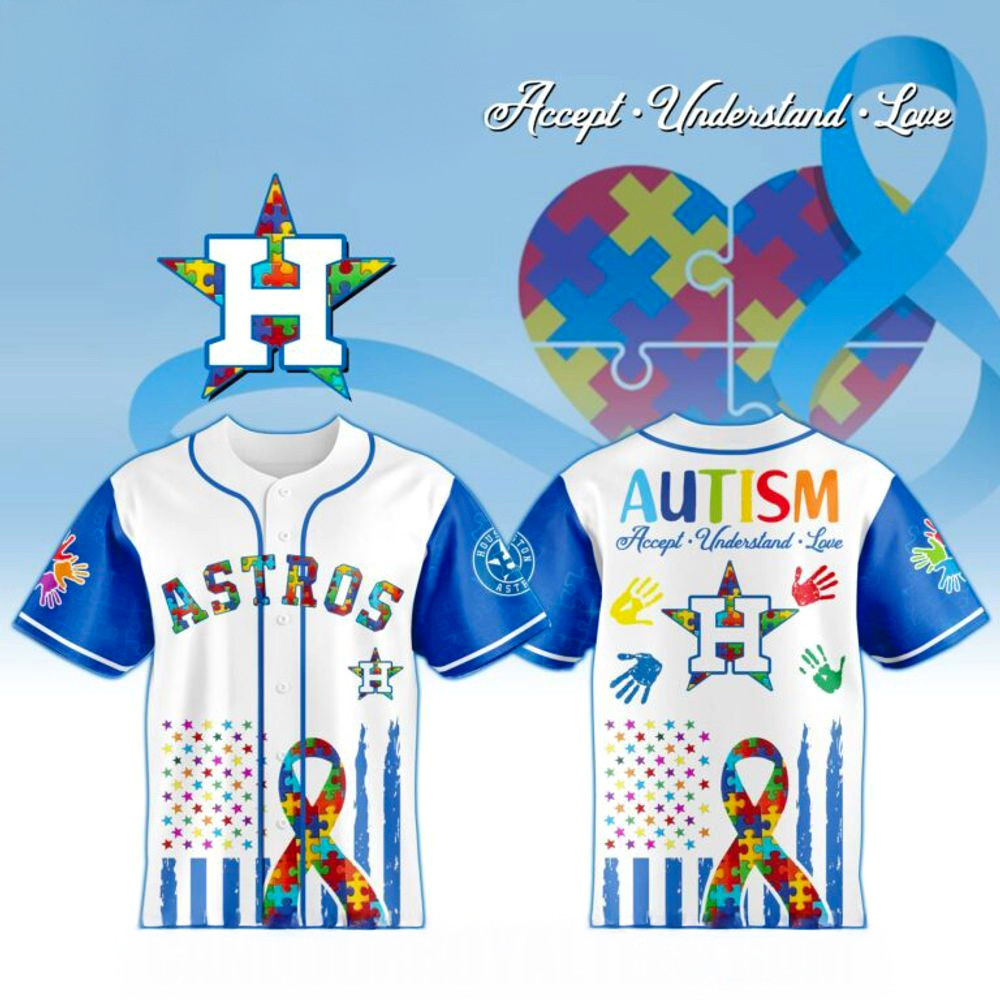 Houston Astros X Special Autism Awareness Month 3D Baseball Jersey Houston Astros Merch Gifts-1
