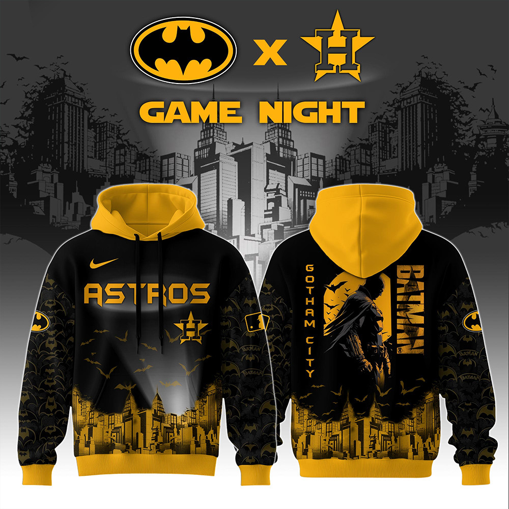Houston Astros x DC Batman Game Night Hoodie Baseball Team Gift Ideas-1