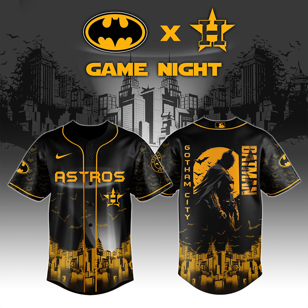 Houston Astros x DC Batman Game Night Jersey Baseball Team Gift Ideas-1