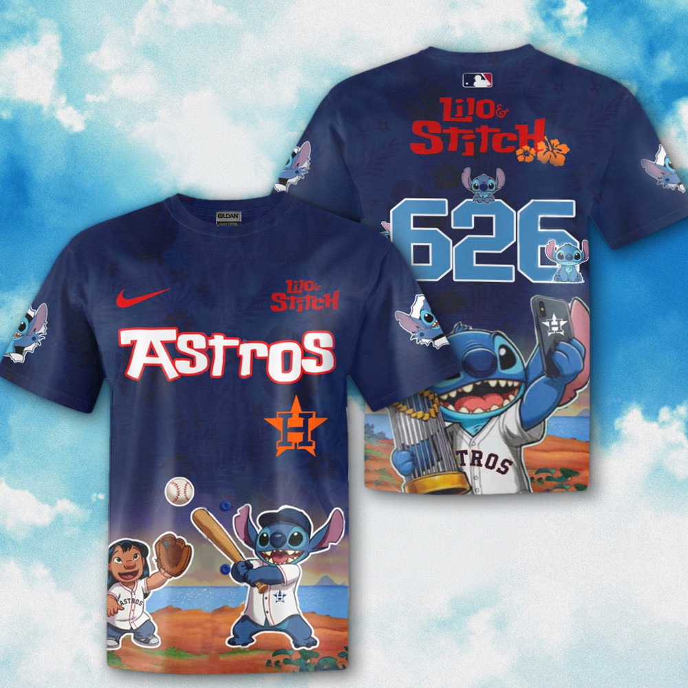 Houston Astros x Lilo And Stitch Shirt Astros Merch Father's Day Gifts For Husband-1