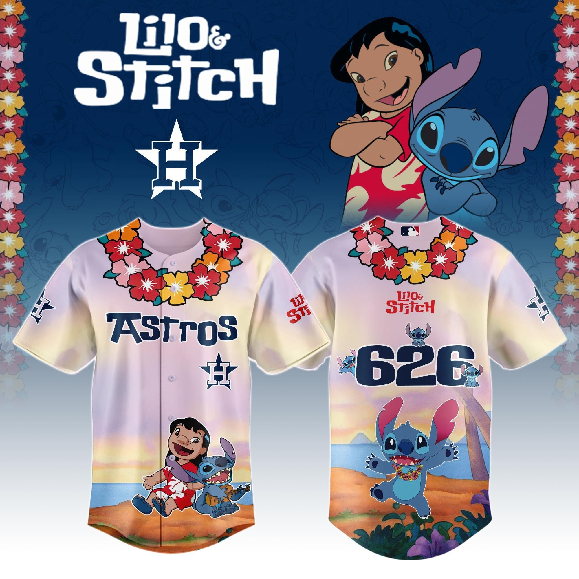 Houston Astros x Lilo And Stitch Special Edition Jersey 2025 Houston Astros Merch-1