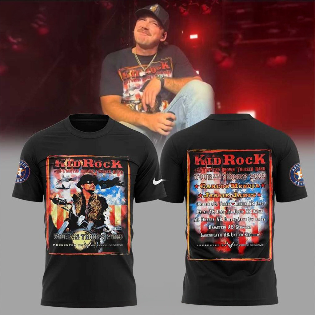 Houston Astros x Morgan I'm The Problem Tour Kid Rock Black T-Shirt Houston Astros Merch-1