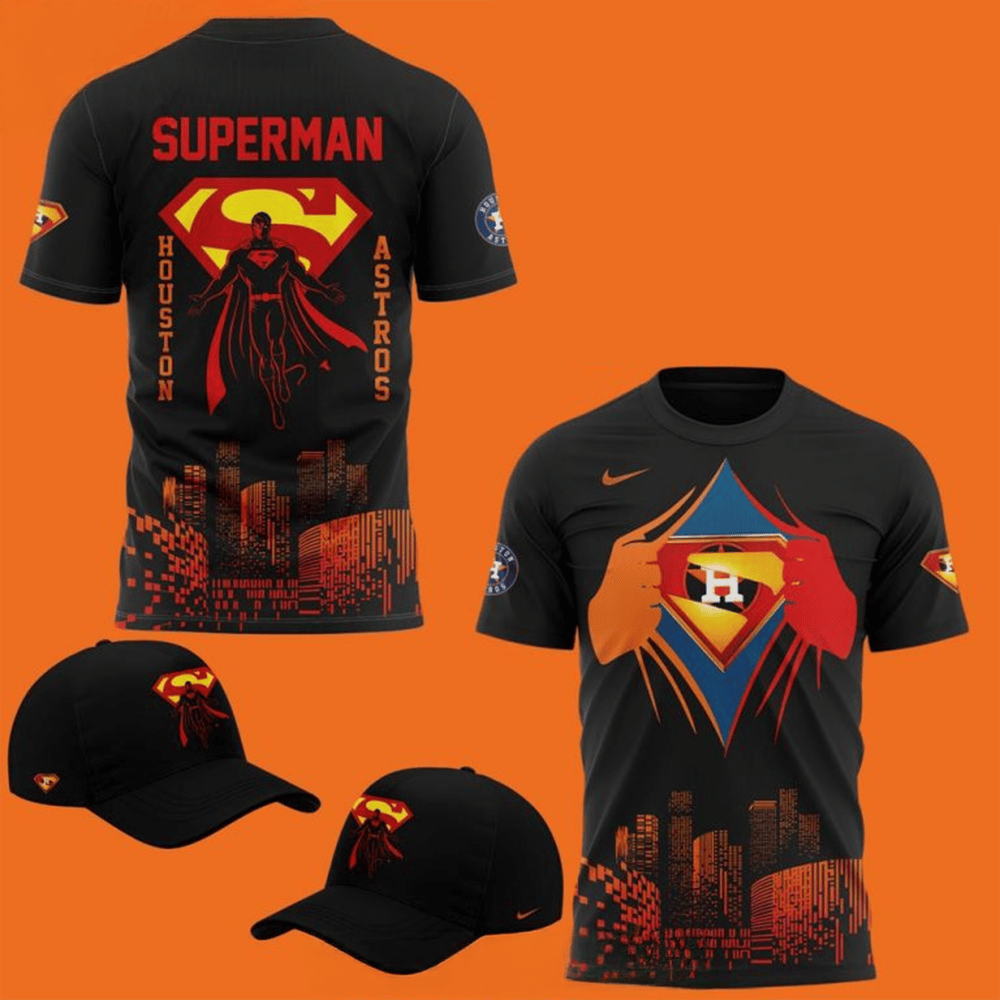 Houston Astros x Superman Night 2025 T-Shirt Houston Astros Merch Best Father's Day Gifts-1