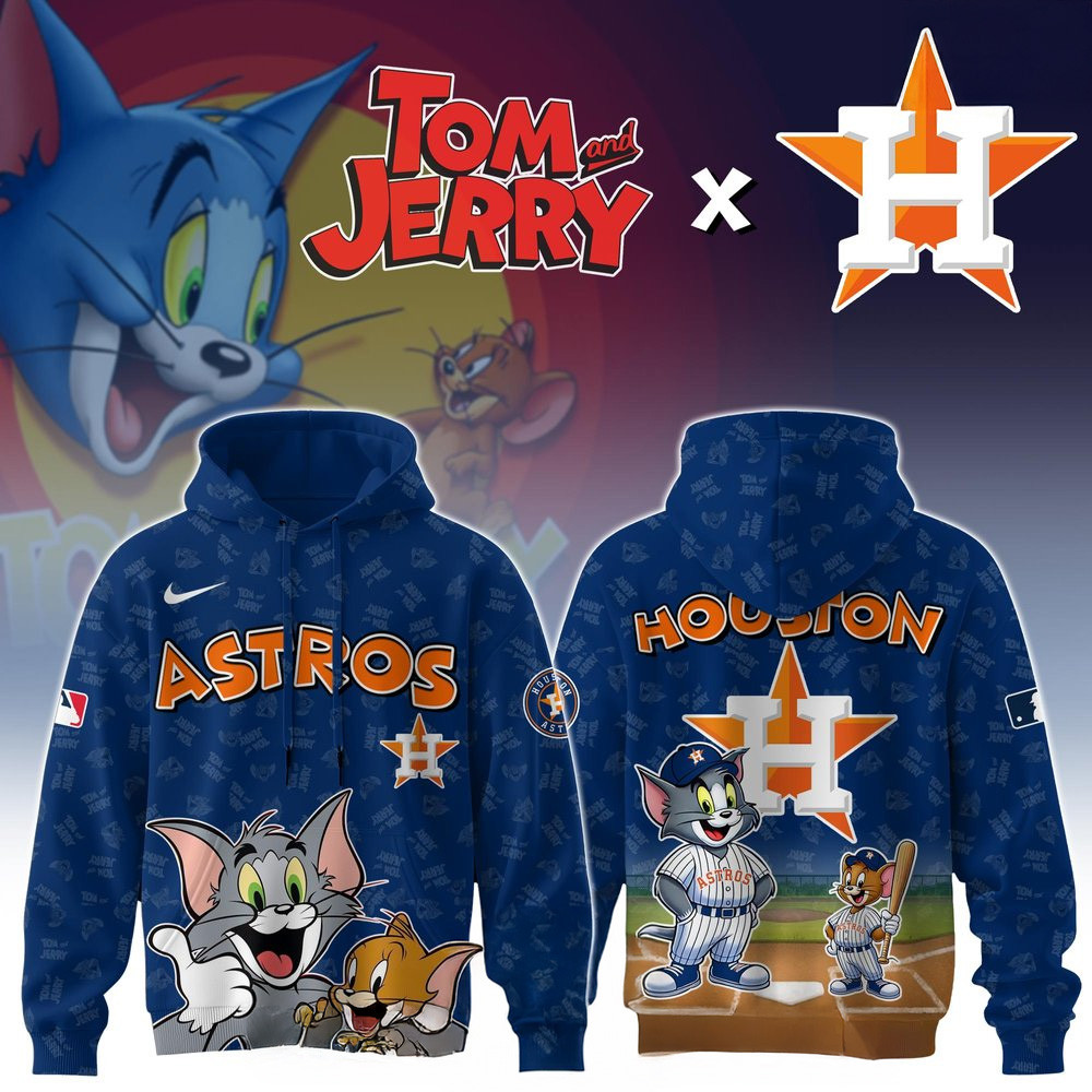 Houston Astros x Tom And Jerry Hoodie Houston Astros Merch Dad Gifts For Father's Day 2025-1