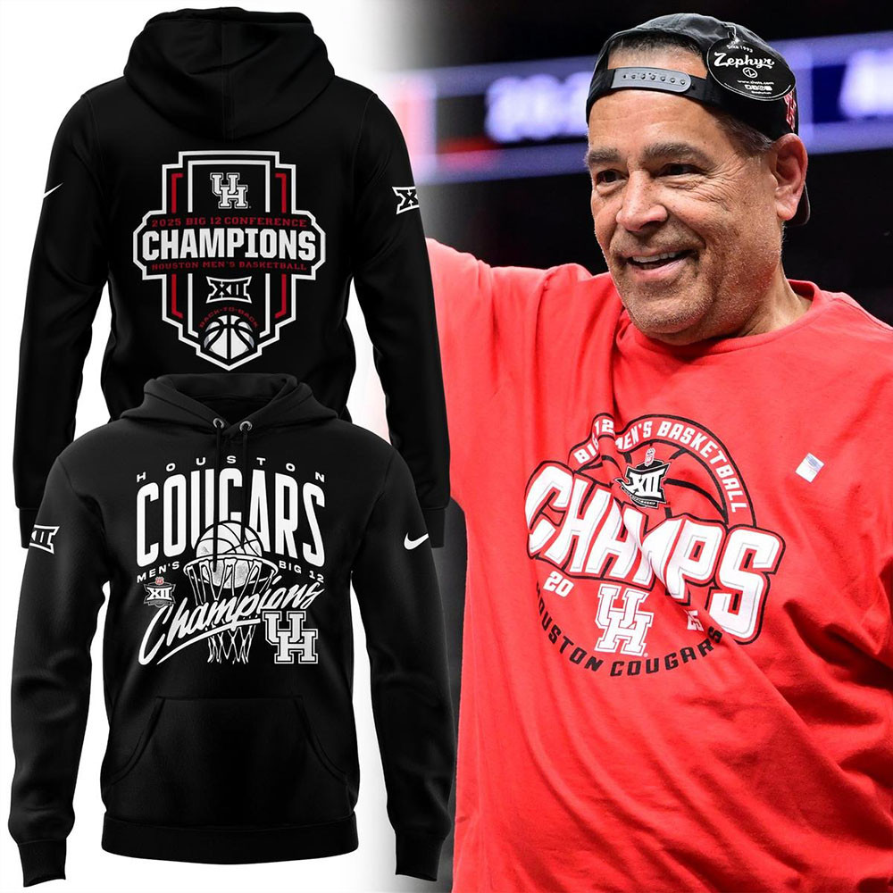 Houston Cougars Men's Basketball Big 12 Champions Hoodie Stepdad Gifts For Father's Day-1