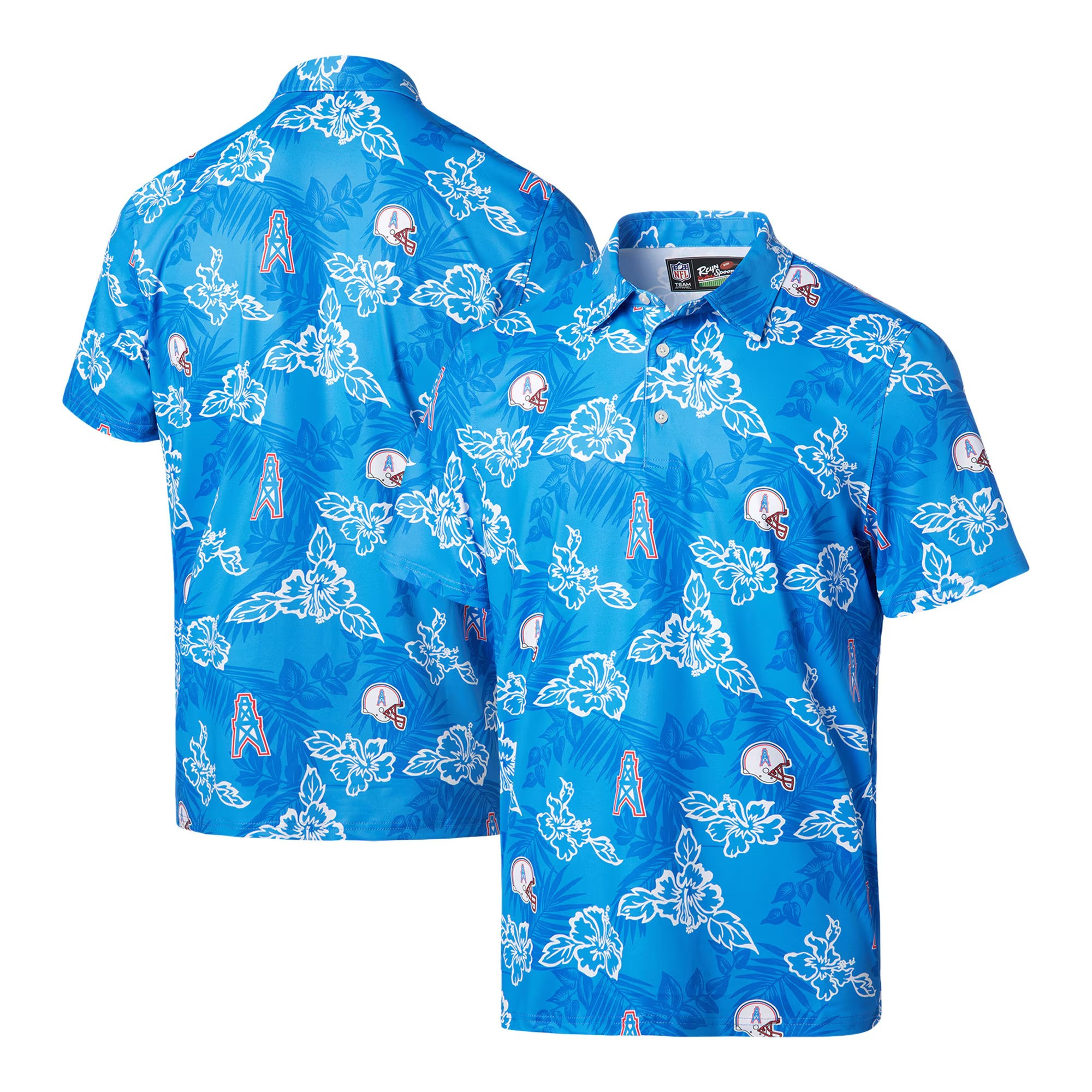 Houston Oilers Polo Shirt NFL Aloha Shirt Father's Day Gifts For Husband For Football Fans-1