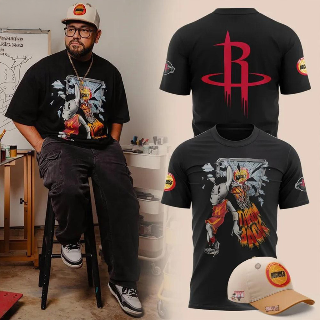 Houston Rockets Donkeeboy Art T-Shirt Houston Rockets Merch Gifts For Basketball Fan-1