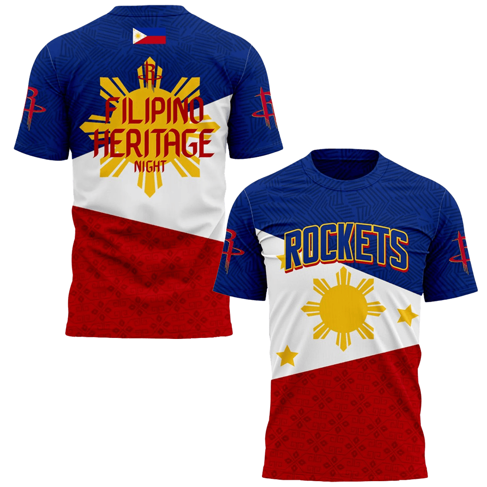 Houston Rockets Filipino Heritage Night 2025 T-Shirt Houston Rockets Merch Cool Gifts For Dad-1
